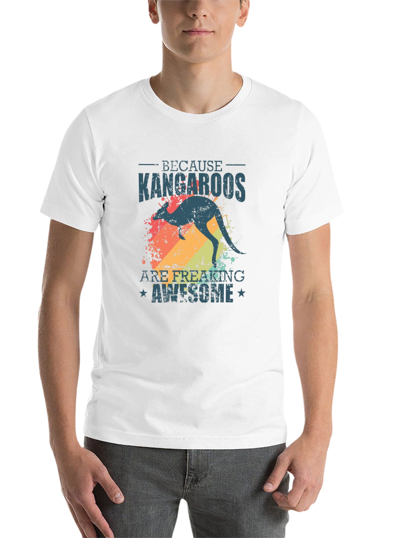 Black Kangaroo Graphic Tee - Because Kangaroos Are Awesome view 14