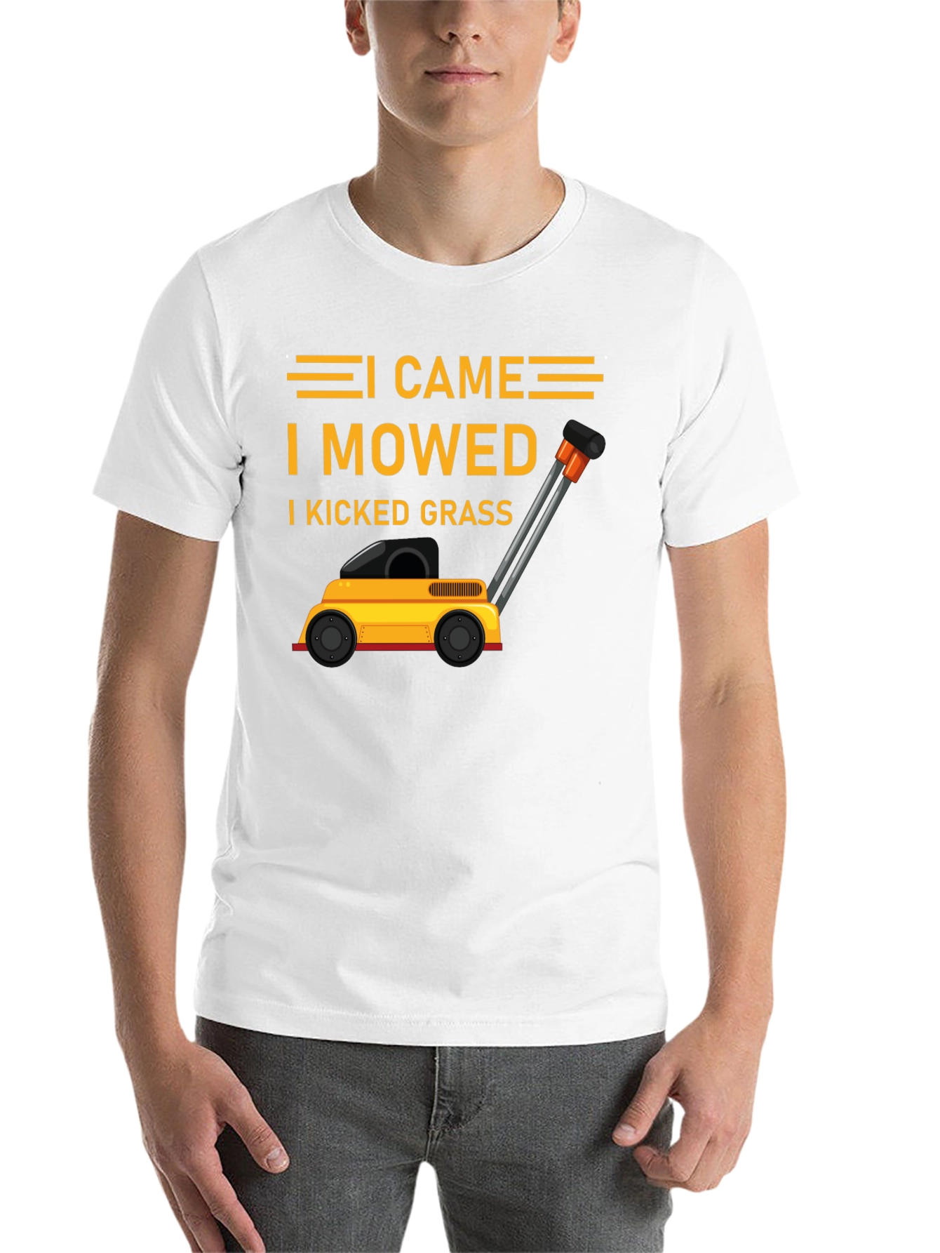 Black I Came I Mowed I Kicked Grass T-Shirt view 14