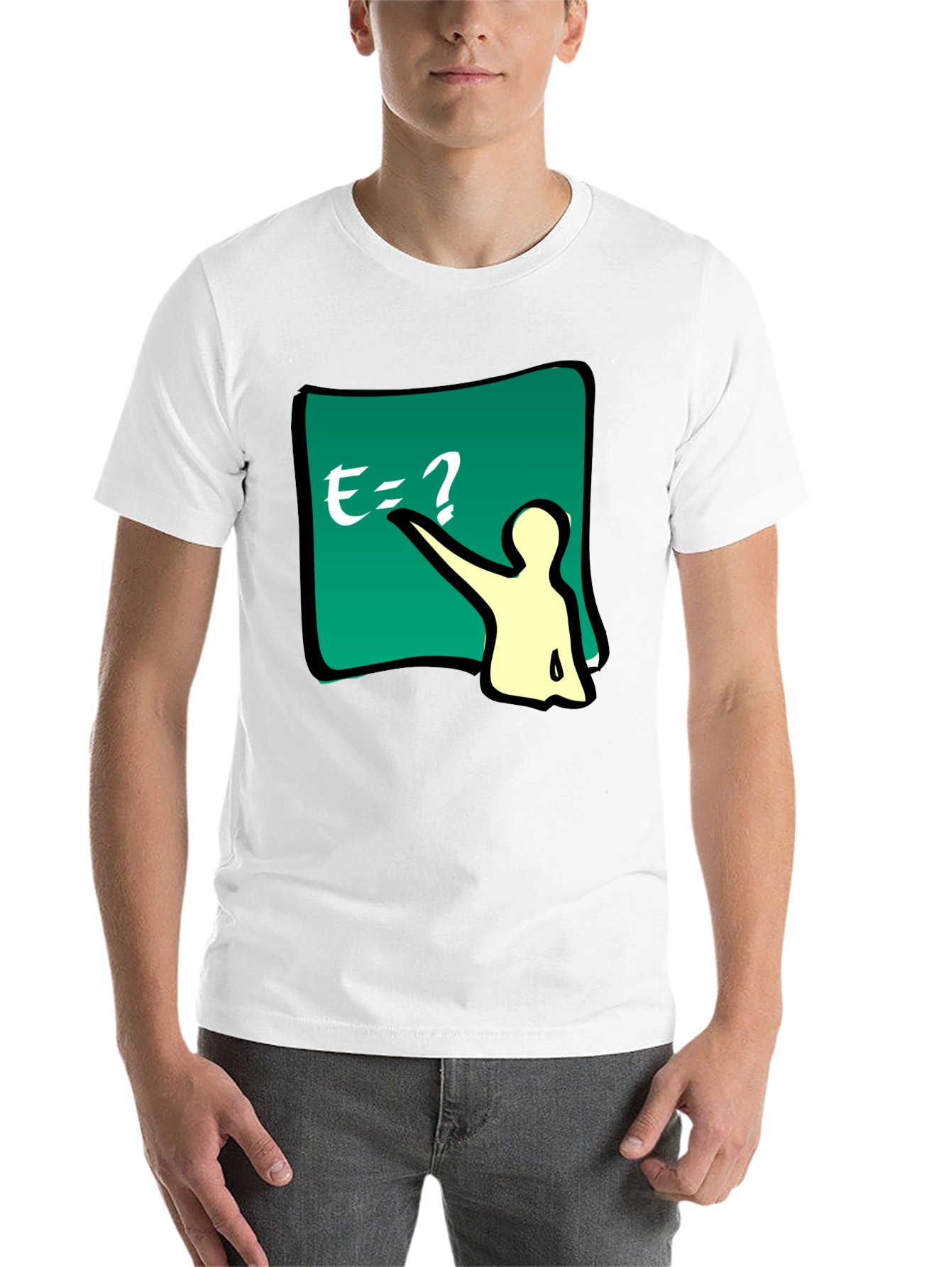 Black Funny E=? Equation T-Shirt - Smart Casual Wear view 14