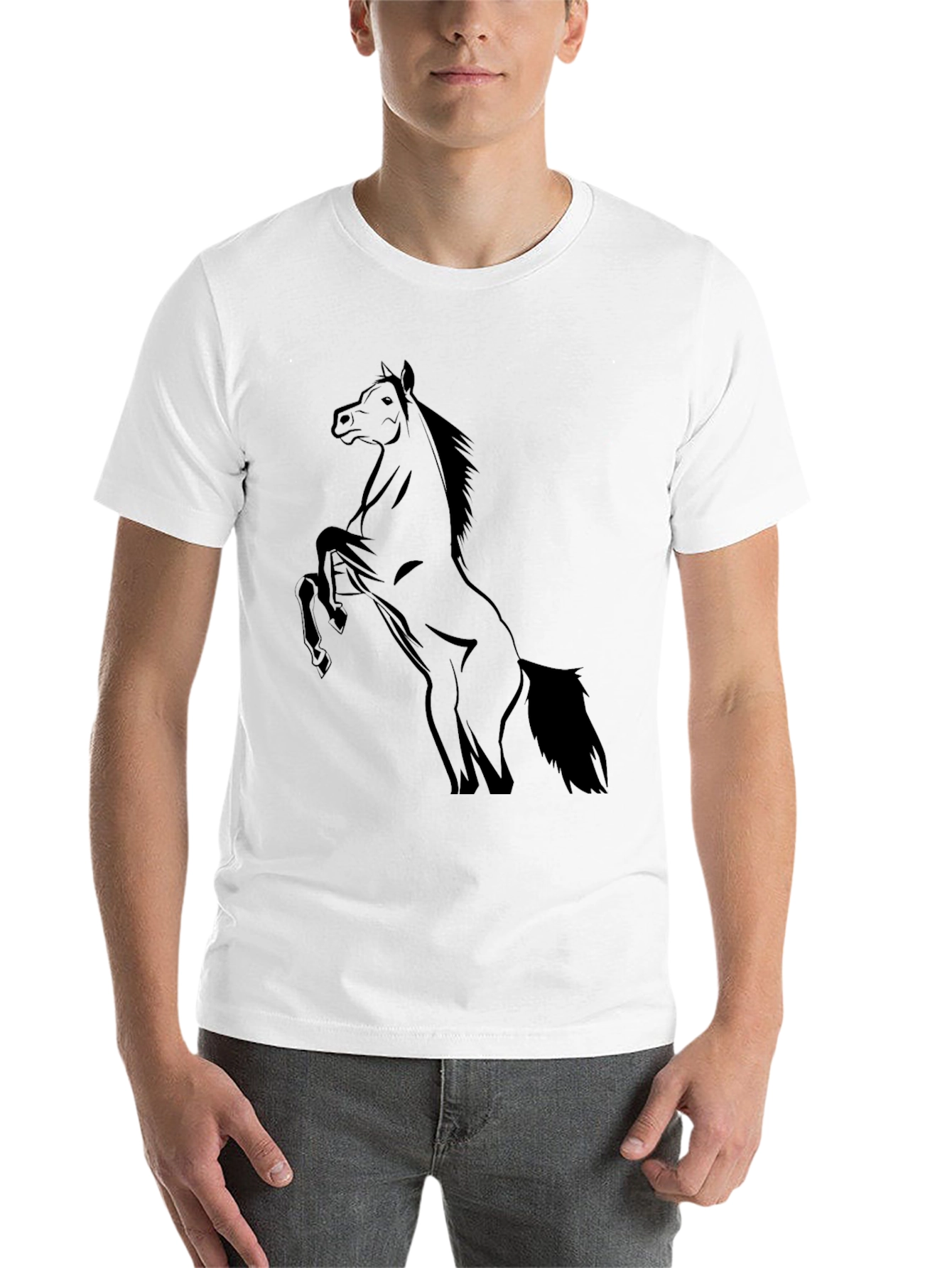 Black Black Horse Graphic Tee - Stylish Men's T-Shirt view 14