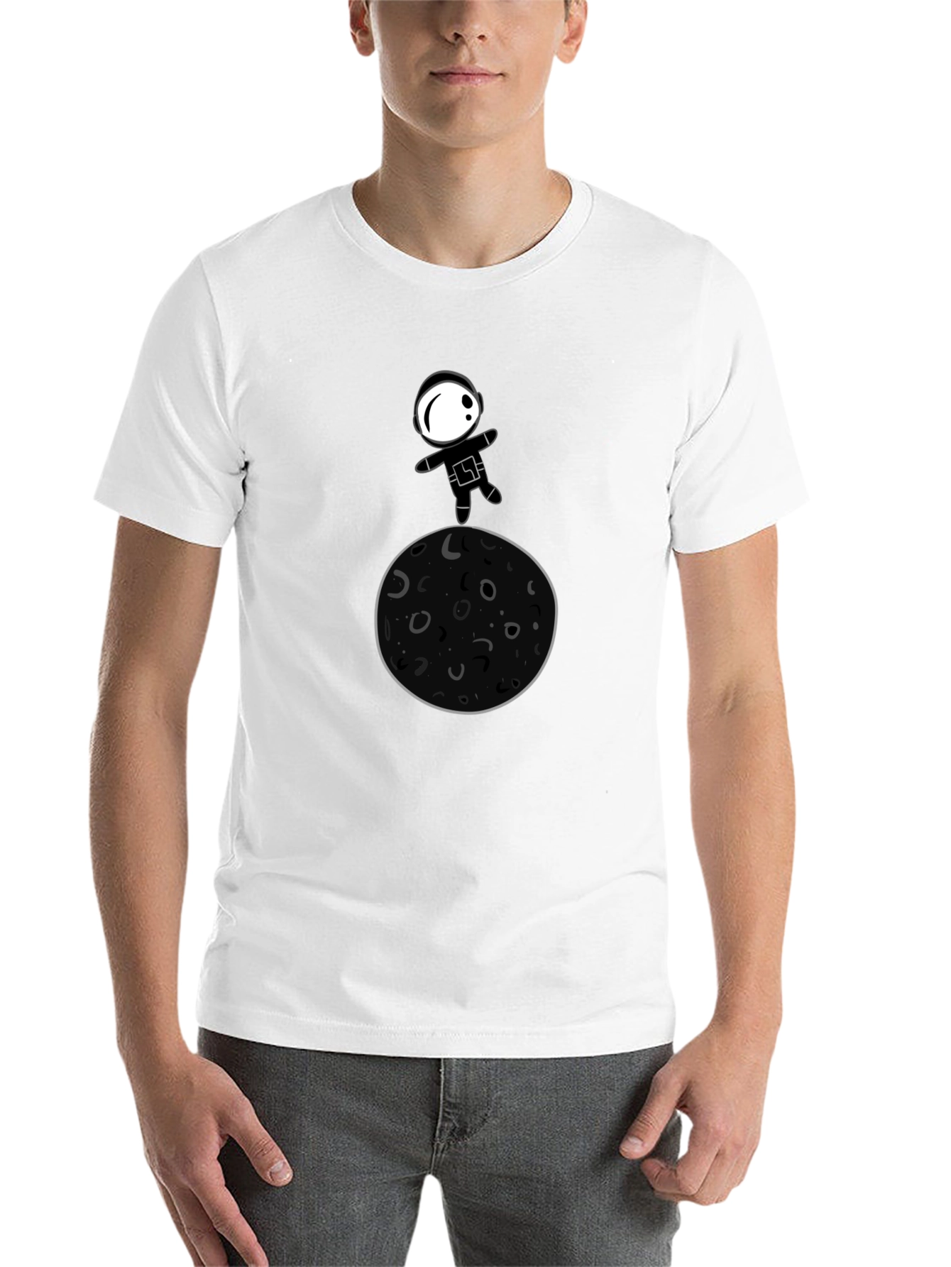 Black Astronaut Moon Landing Graphic T-Shirt view 14