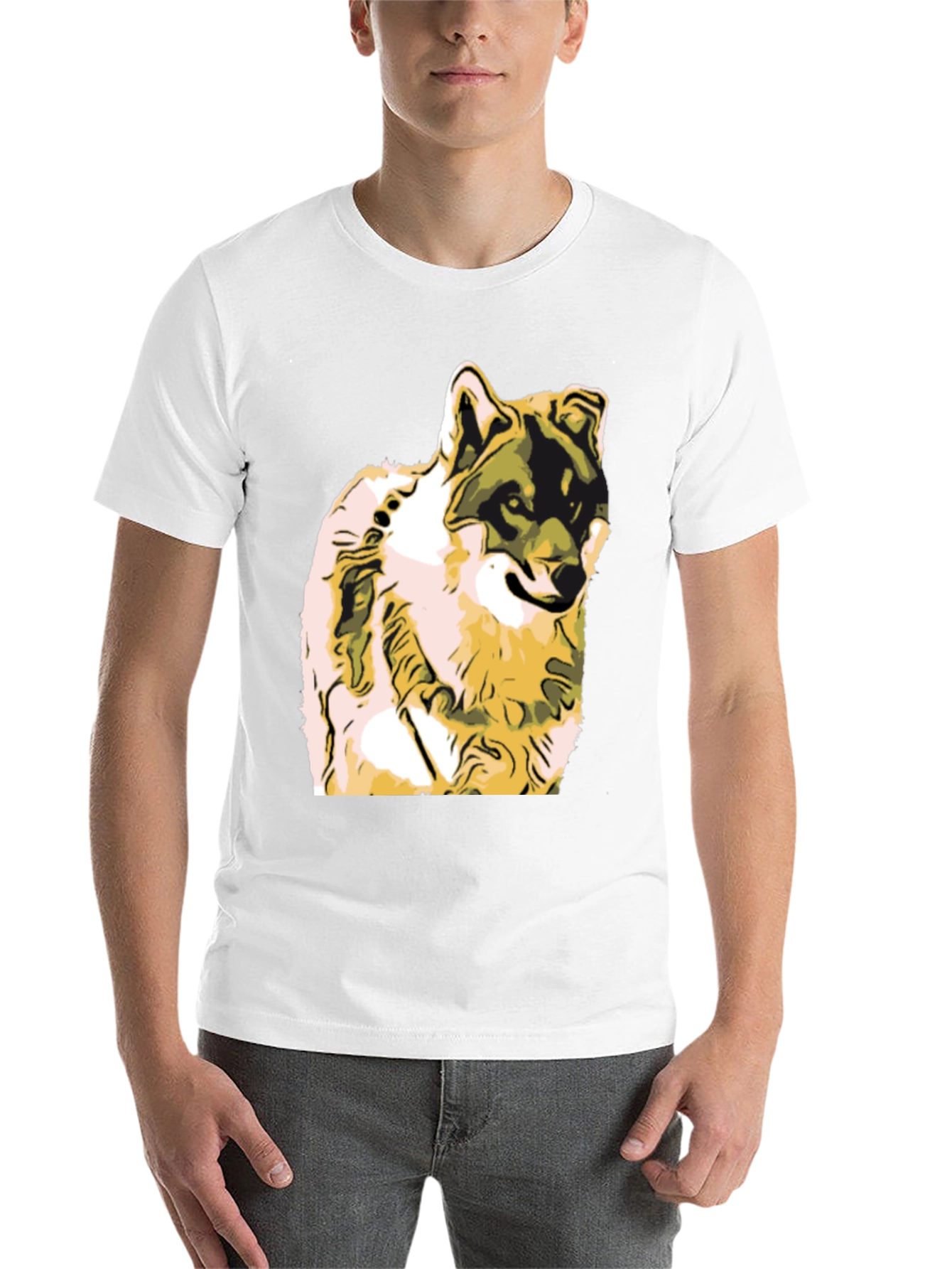 Black Wolf Graphic Print Black T-Shirt view 14