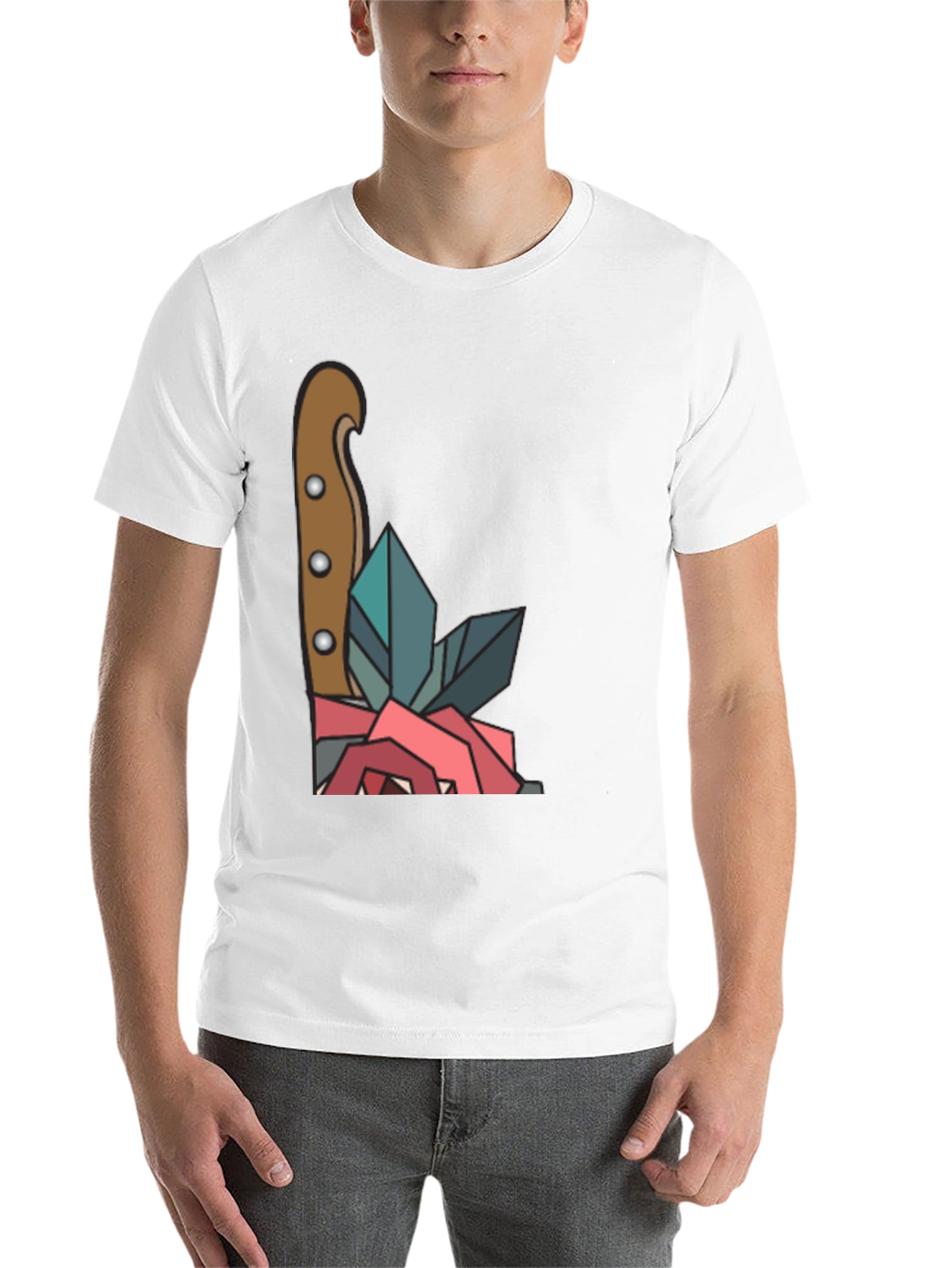 Rose & Crystal Dagger Graphic Tee - 14