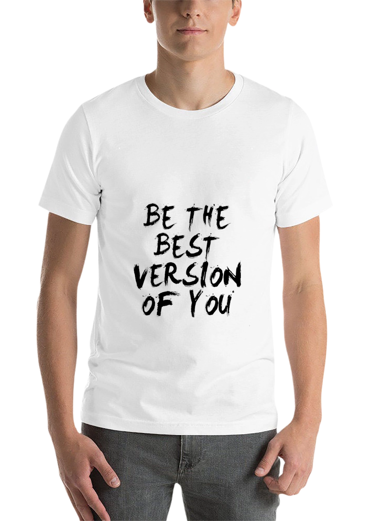 Black Inspirational 'Be the Best Version of You' Graphic T-Shirt view 14