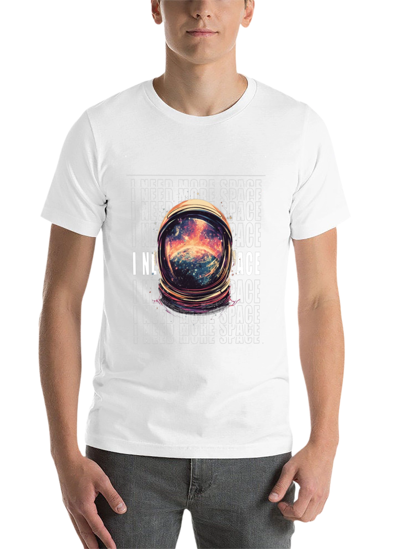 I Need More Space Graphic T-Shirt - Astronaut Helmet Design - 14