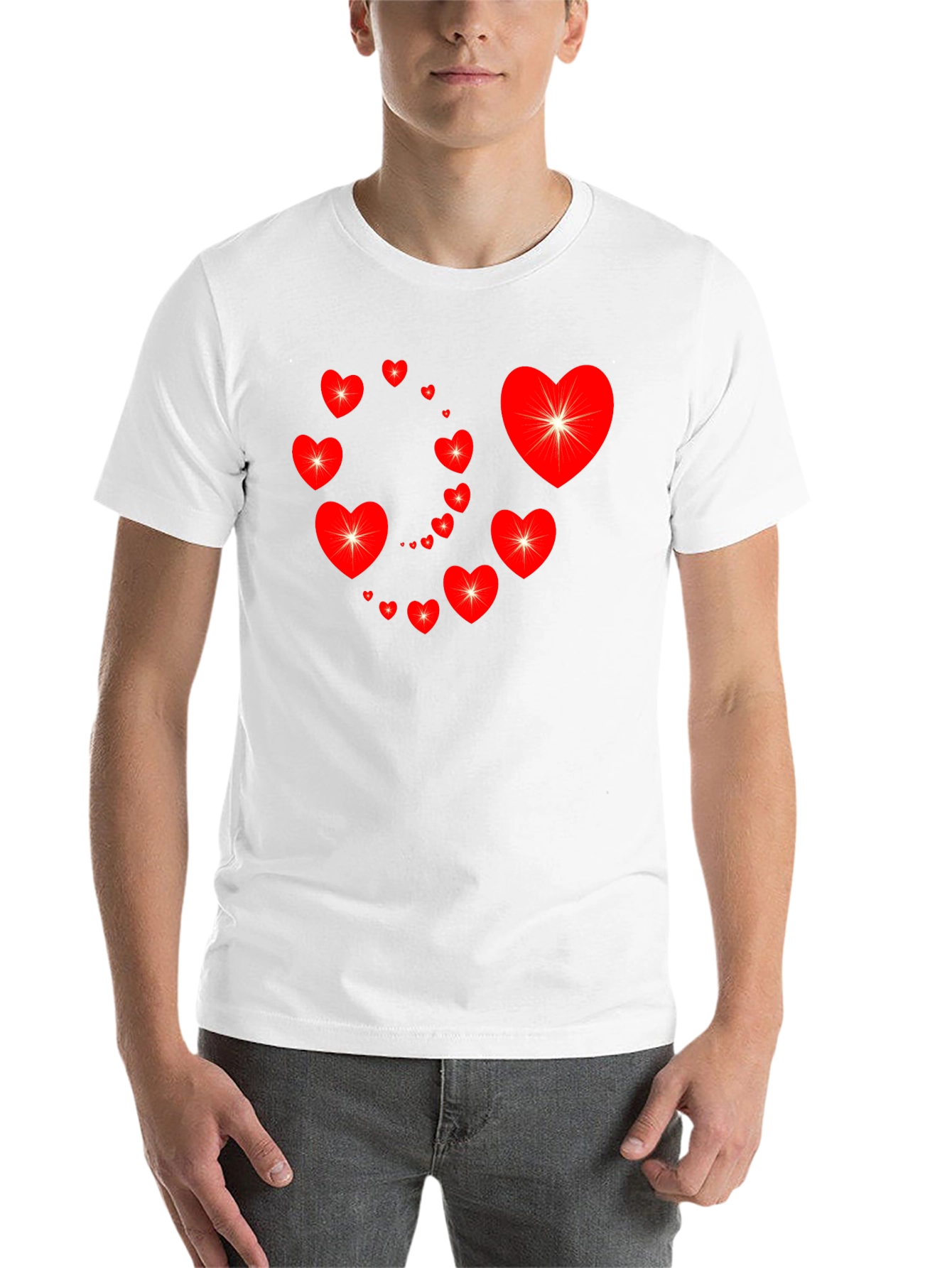 Black Heart Swirl Graphic Tee - Black Cotton Casual Shirt view 14