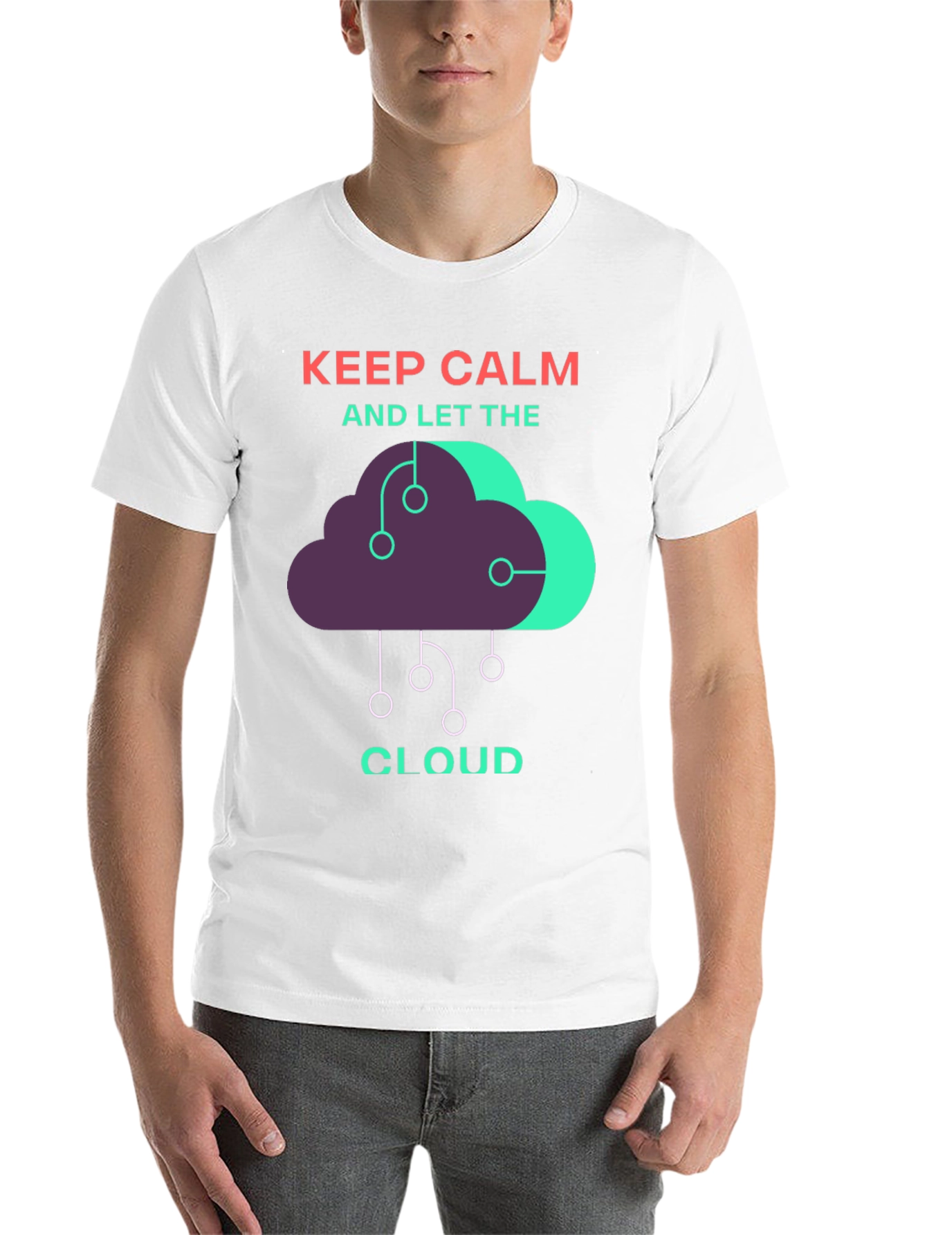 Black Keep Calm and Let the Cloud T-Shirt view 14