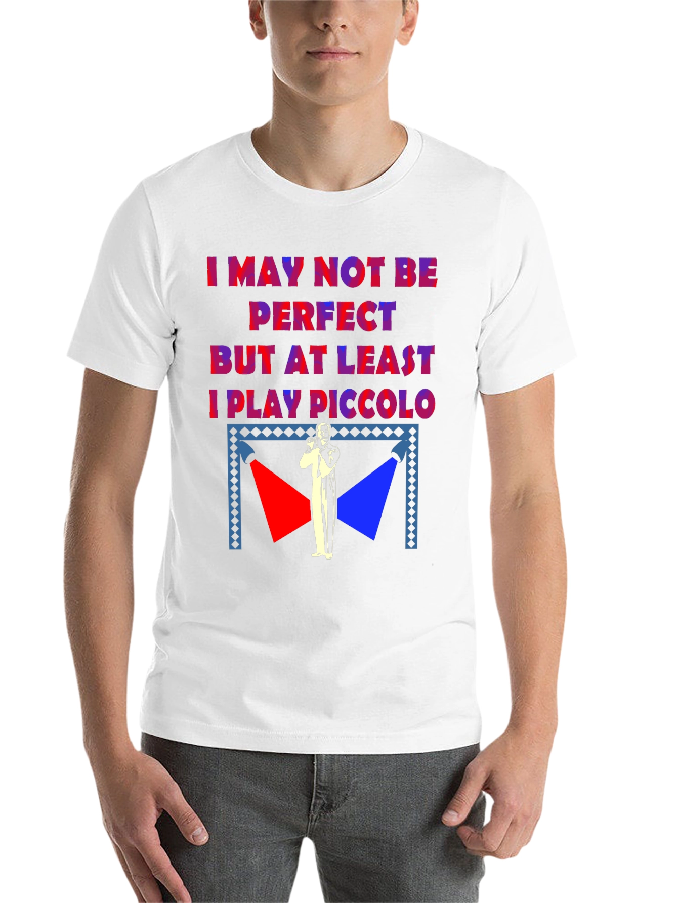Black I May Not Be Perfect Piccolo Player T-Shirt view 14