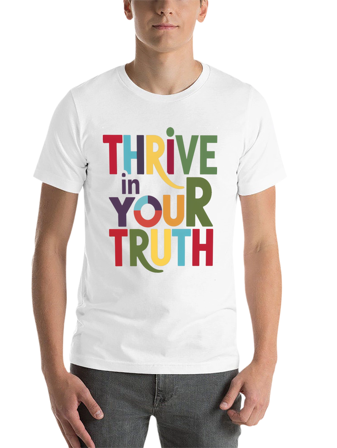Black Thrive in Your Truth Graphic Tee - Black view 14