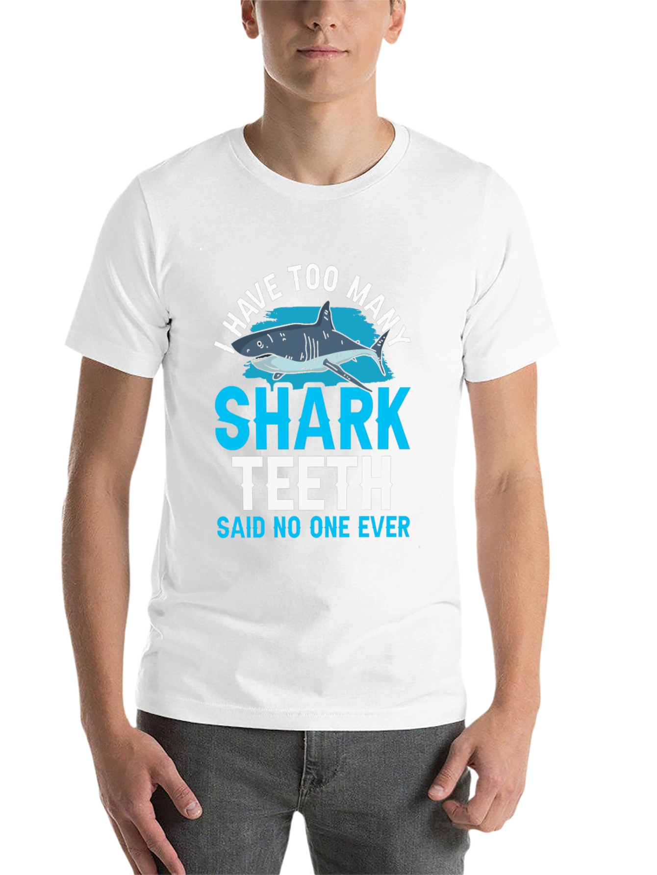 Black Shark Teeth Graphic T-Shirt - Funny Shark Lover Tee view 14