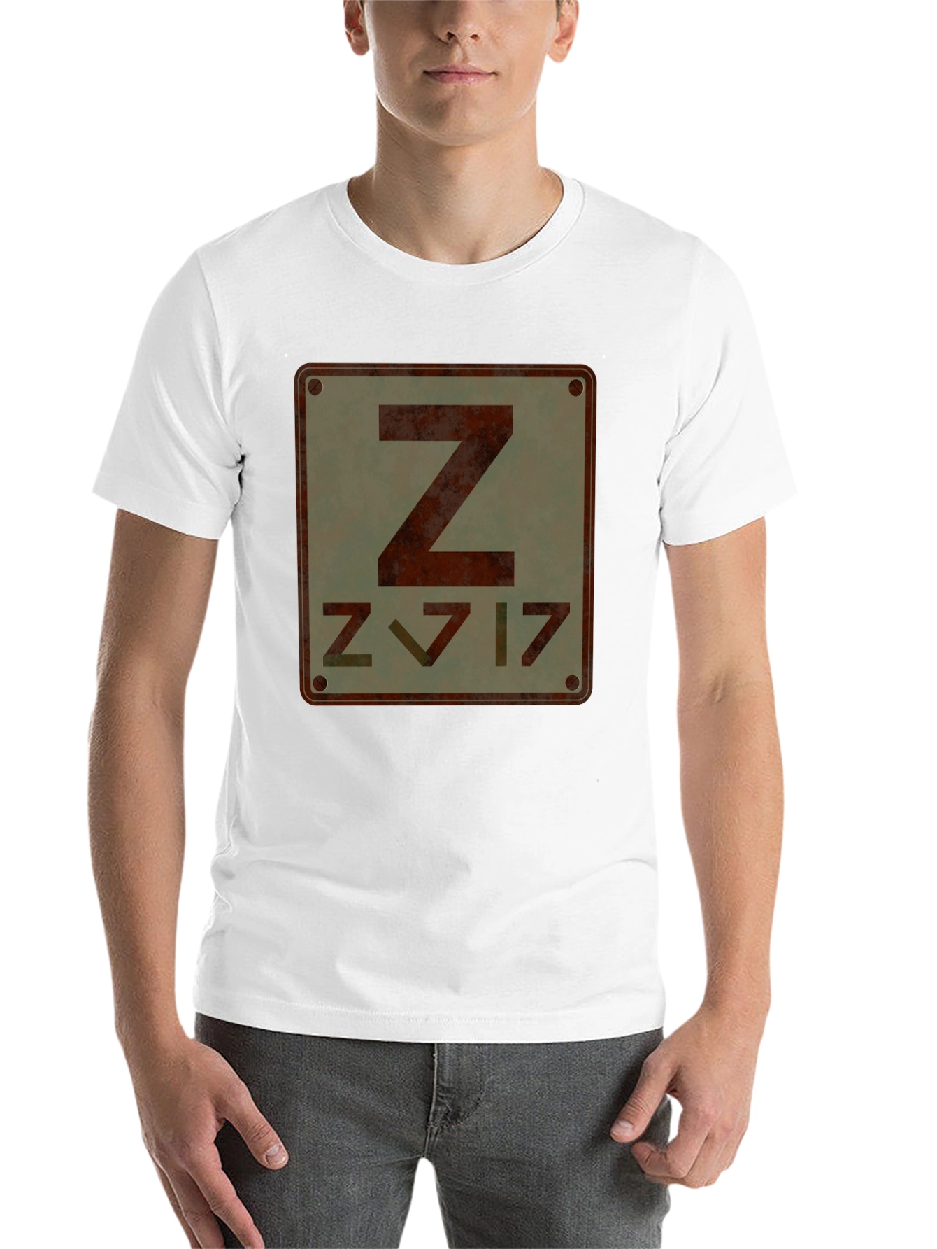 Black Retro Z Design Graphic T-Shirt view 14