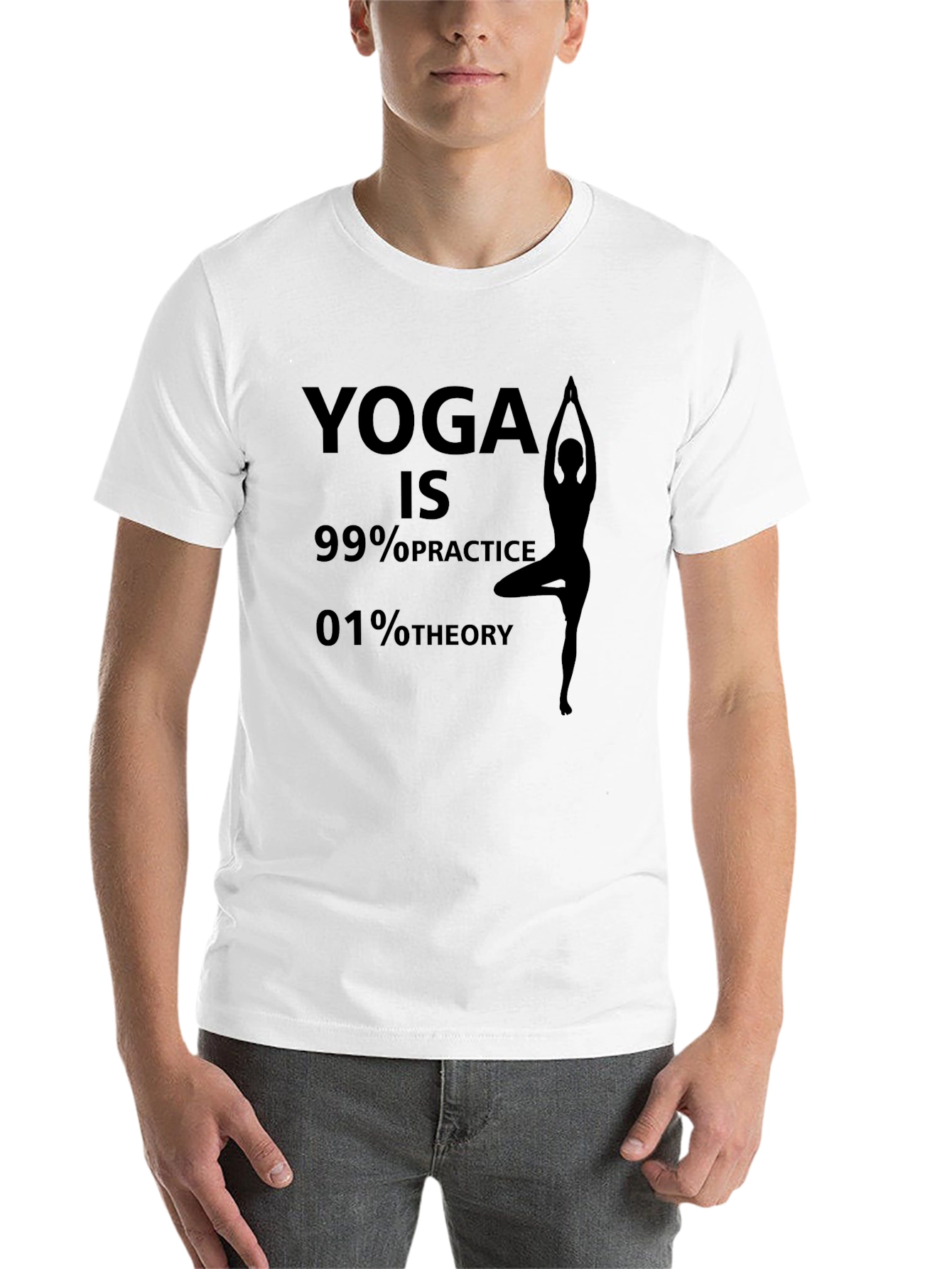 Black Yoga Practice T-Shirt - 99% Practice, 1% Theory view 14