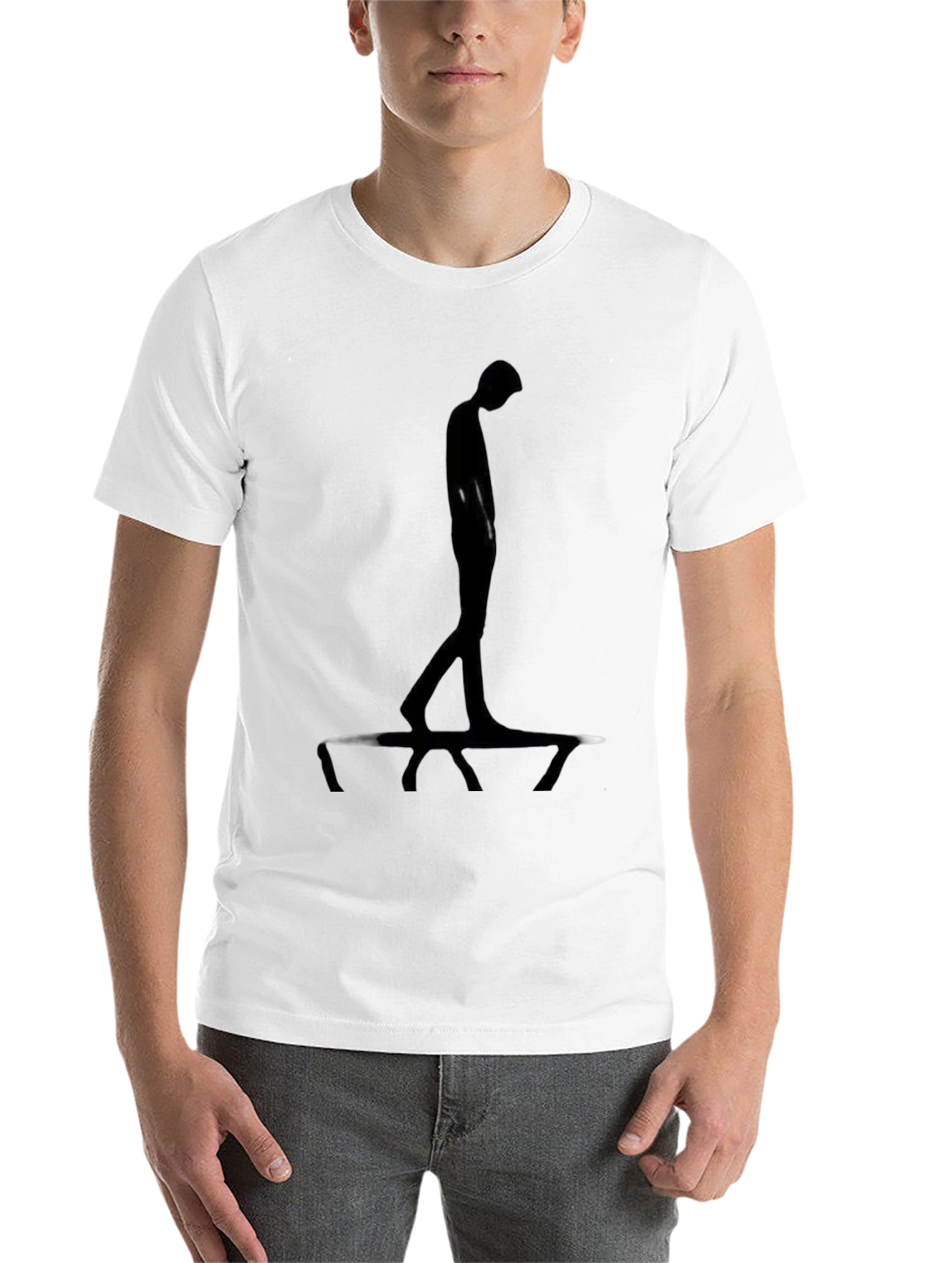 Black Silhouette Graphic Tee - Modern Black T-Shirt view 14