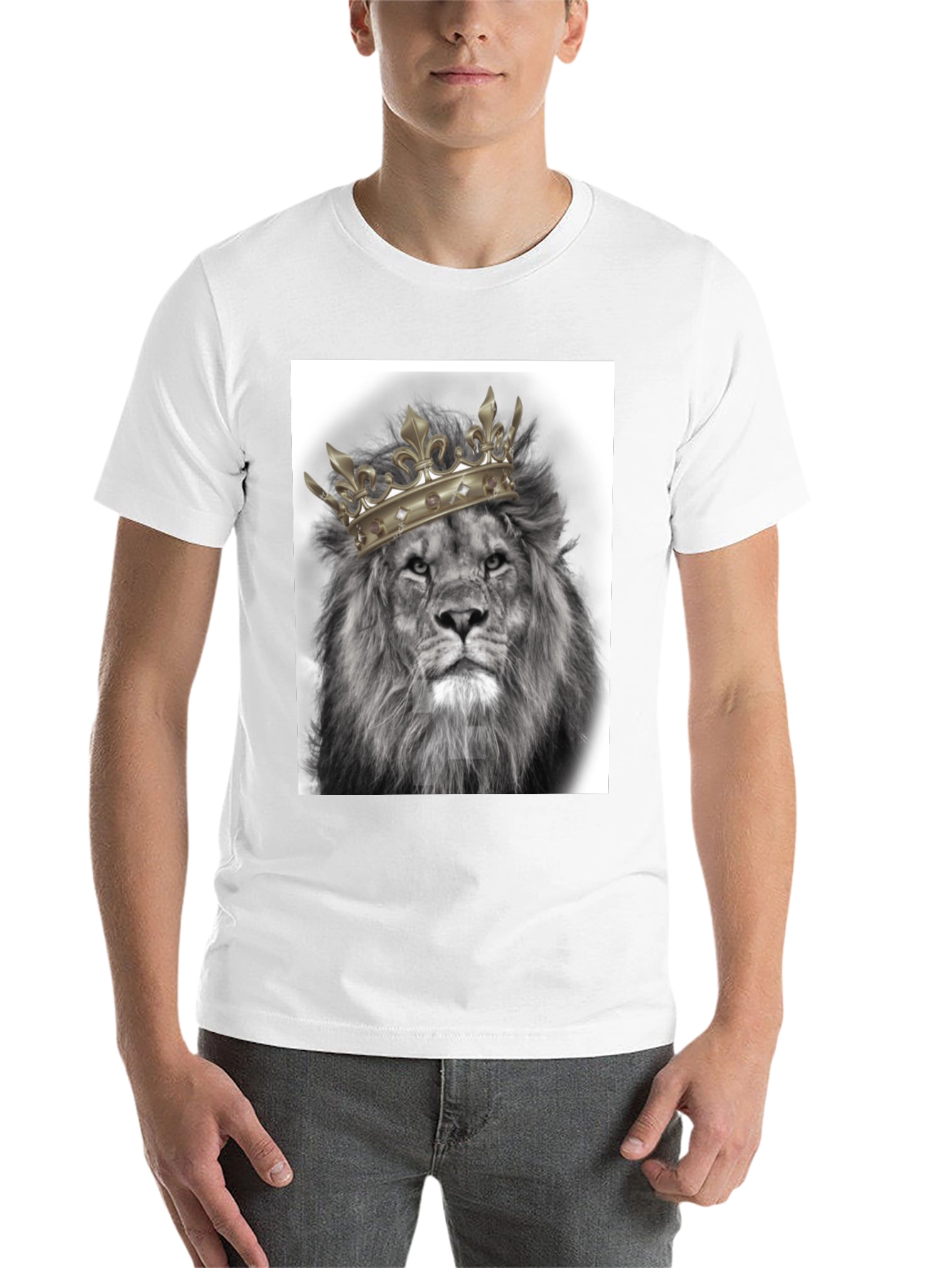 Black Lion King Graphic Tee - Black Cotton T-Shirt view 14
