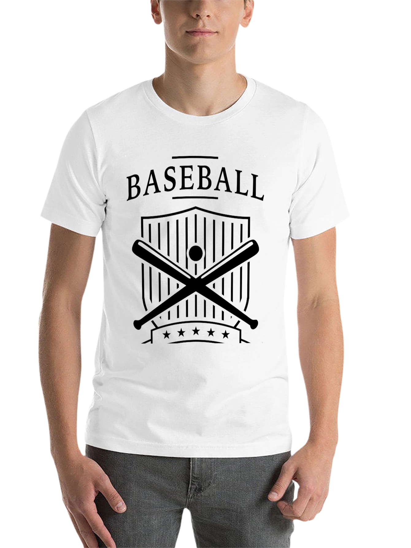 Black Baseball Graphic Tee - Black Cotton T-Shirt for Men view 14
