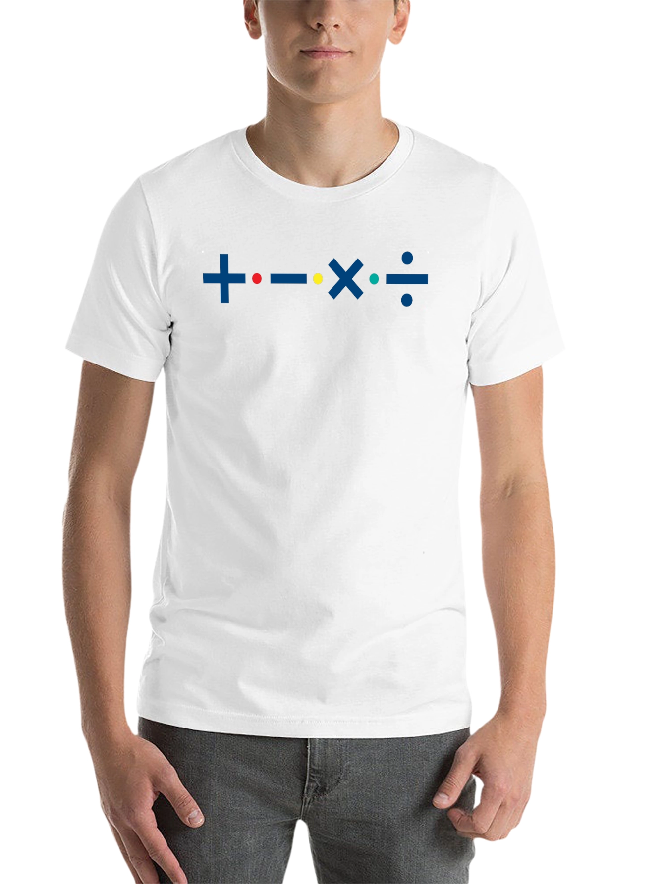 Black Math Symbols Graphic T-Shirt - Black Cotton Tee view 14