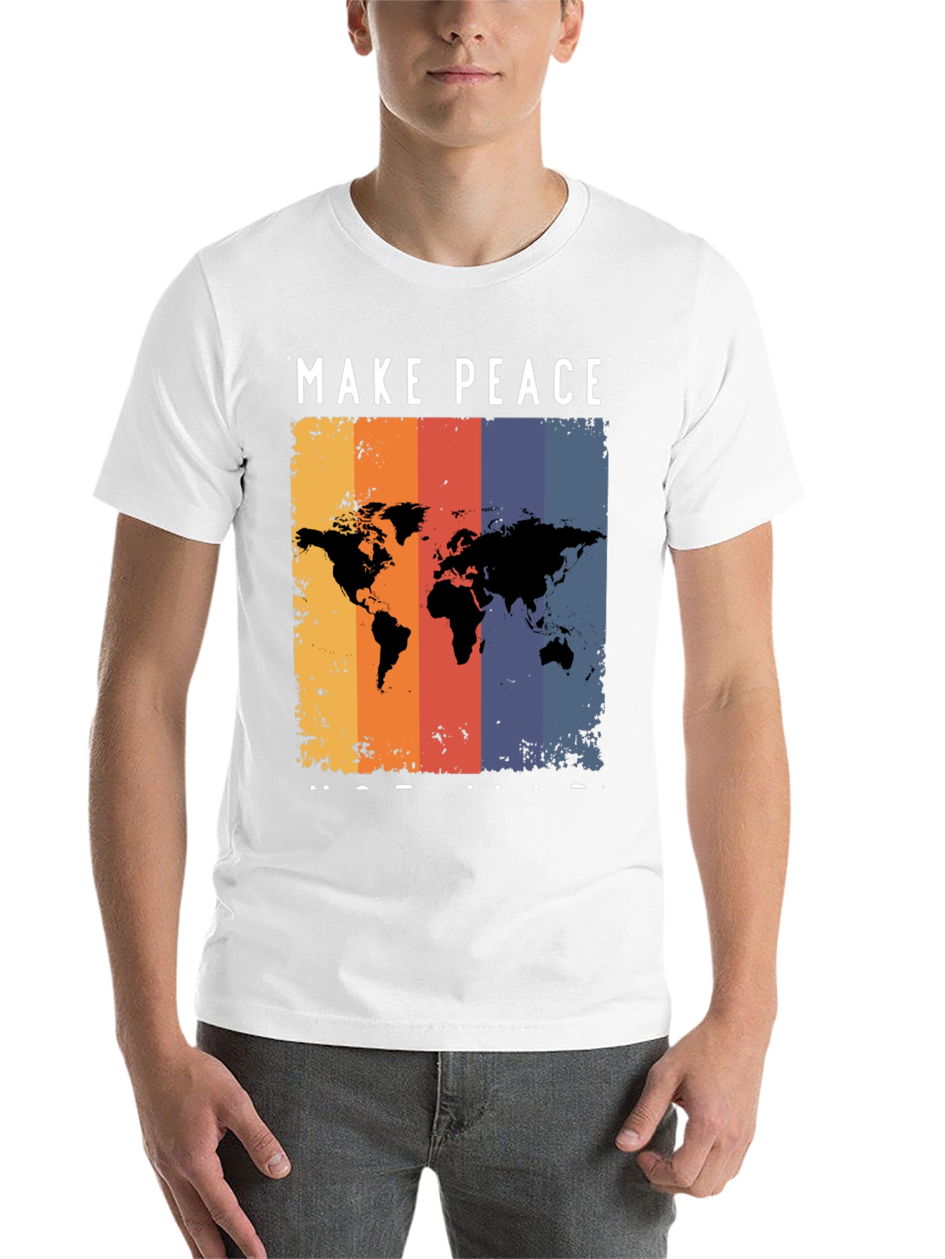 Black Make Peace Not War Graphic T-Shirt view 14