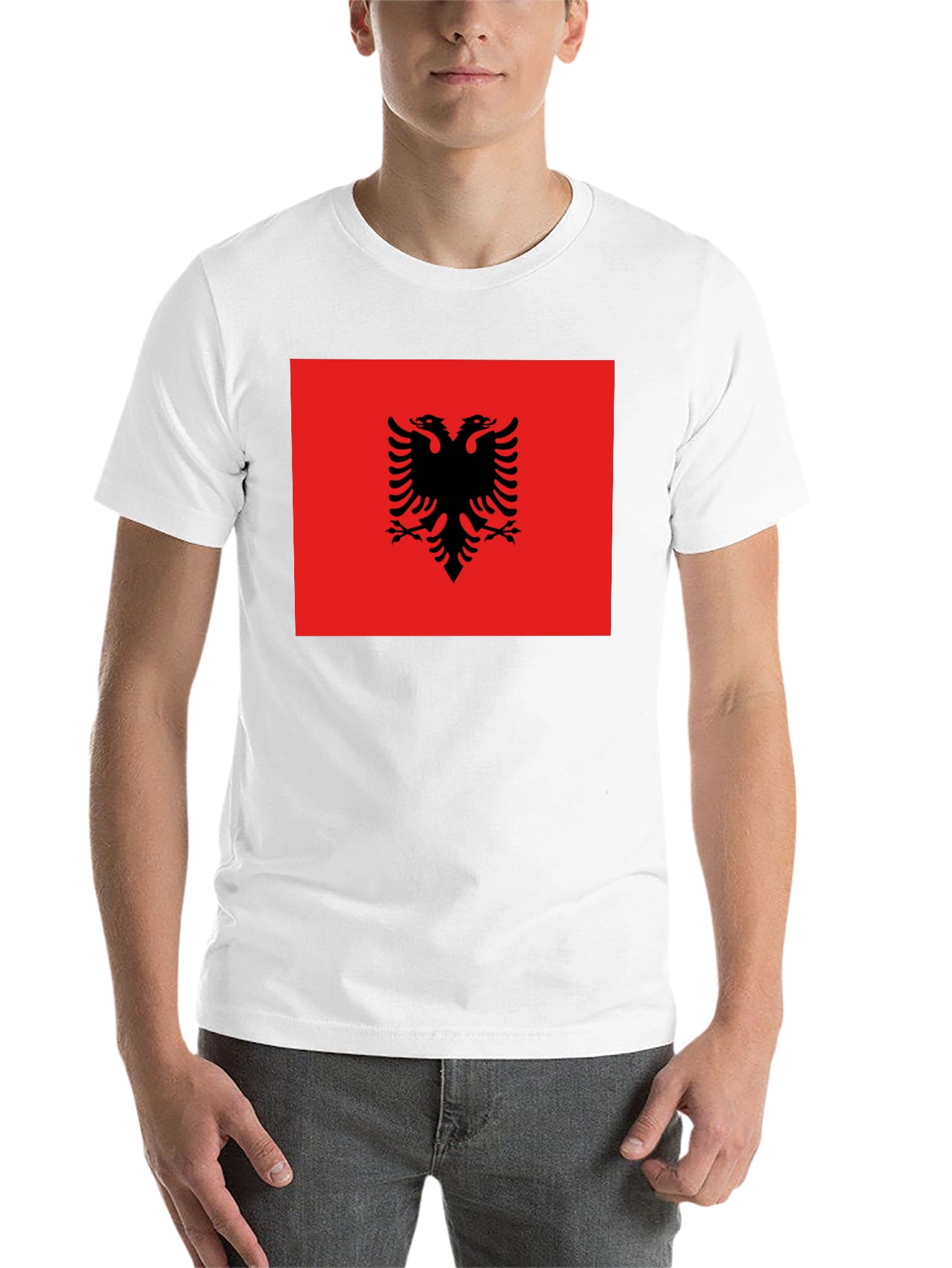Albania Flag T-Shirt - Double Headed Eagle Design - 14