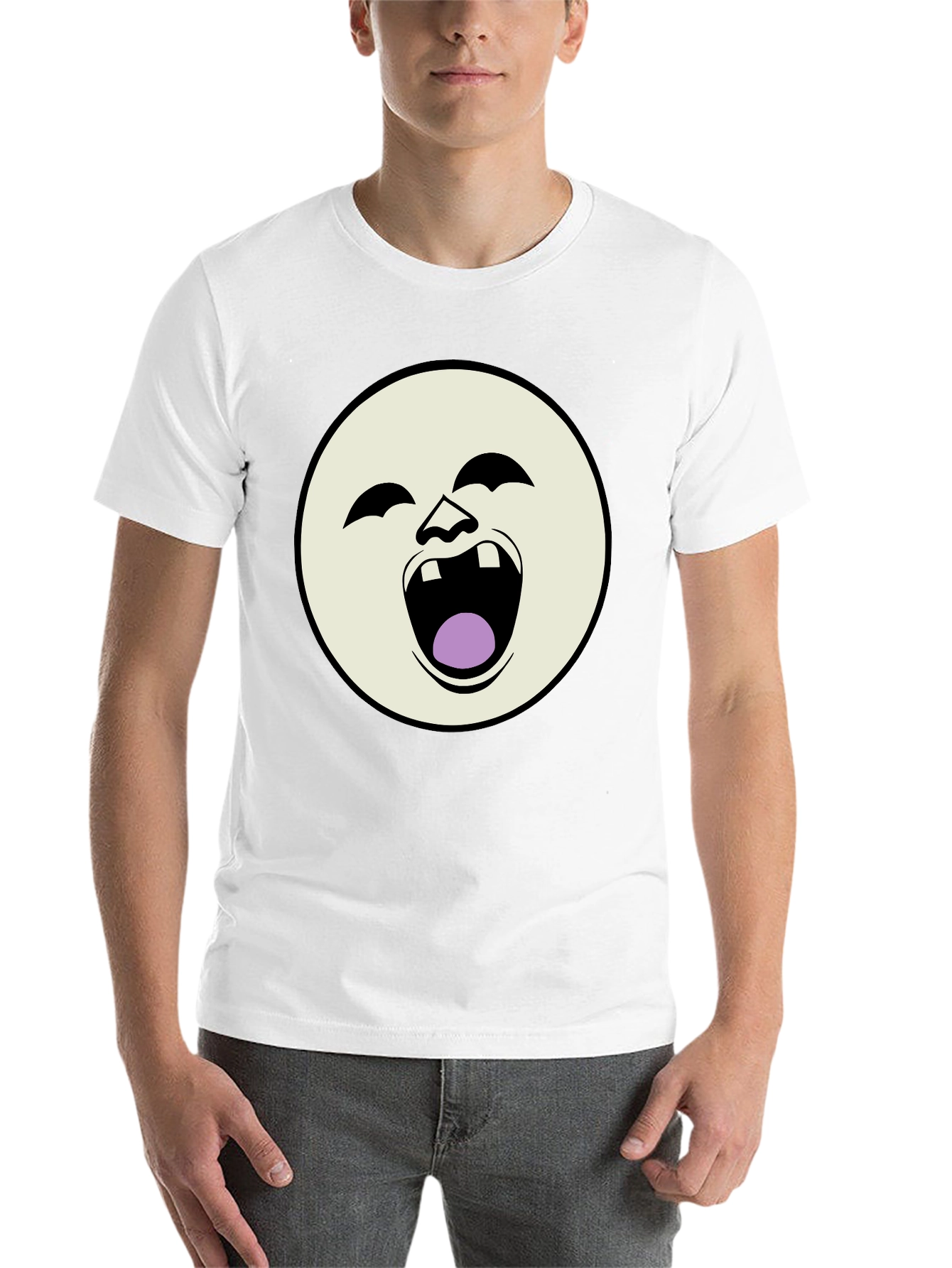 Black Laughing Face Graphic Black T-Shirt view 14