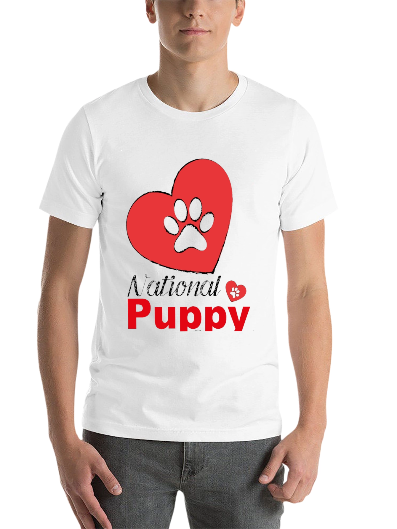 Black National Puppy Day T-Shirt, Dog Lover Tee view 14