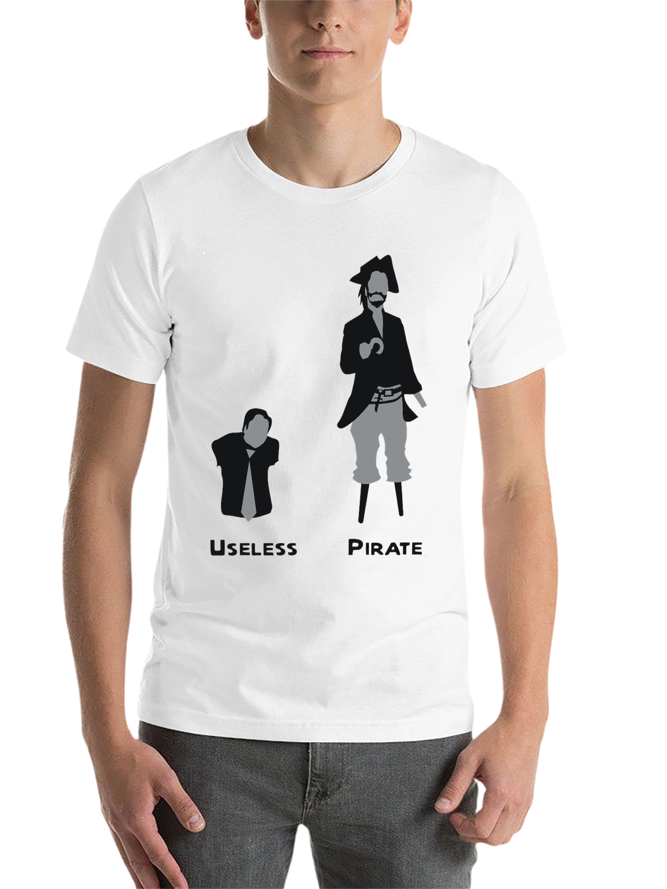 Black Business vs. Pirate Graphic T-Shirt view 14