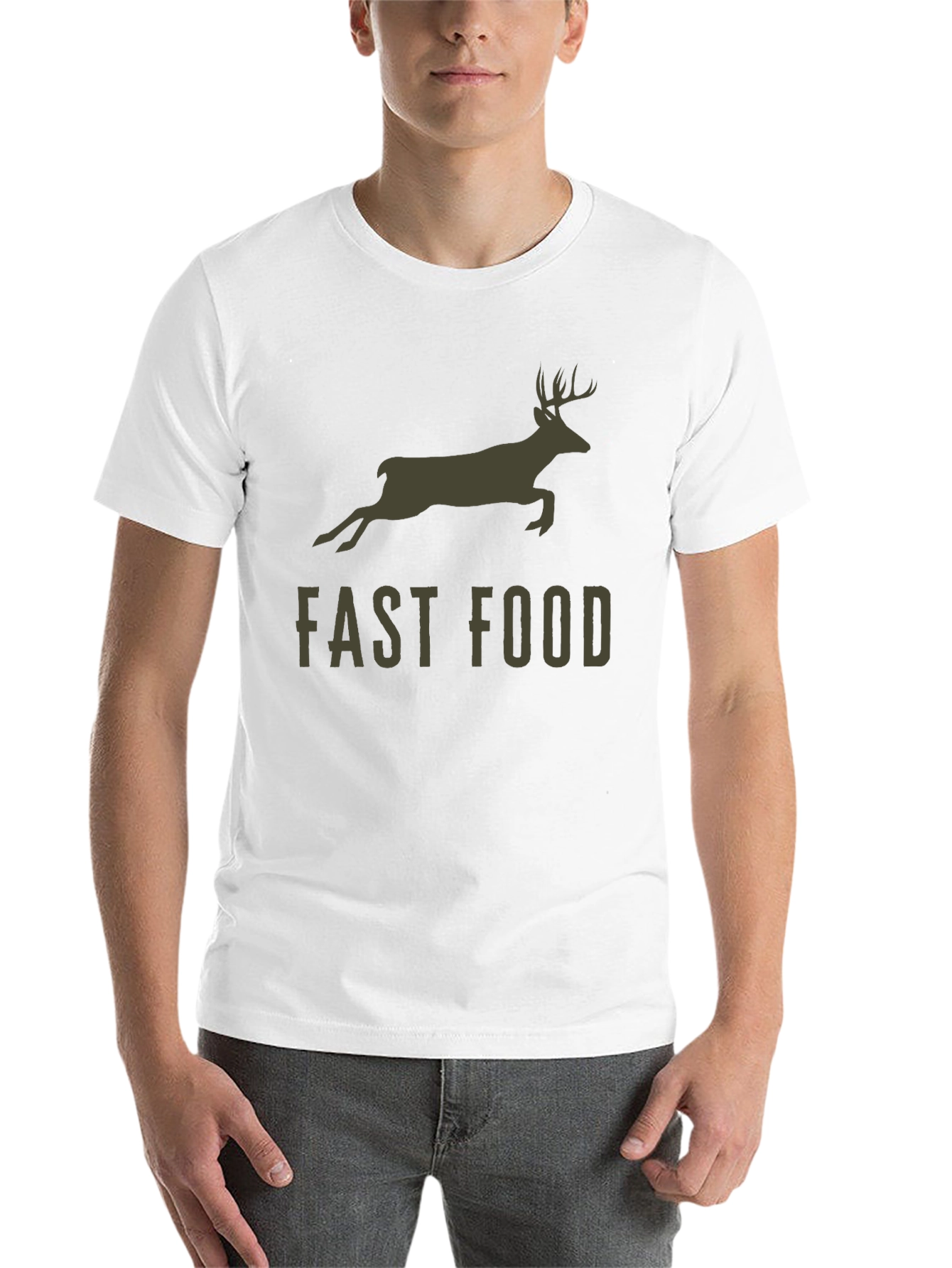 Black Fast Food Deer Graphic T-Shirt view 14