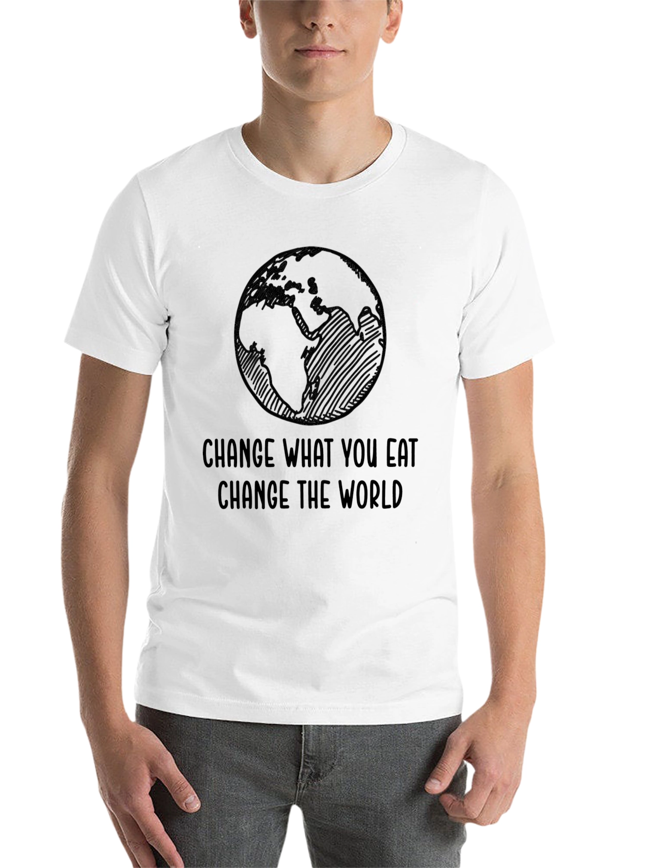 Black Eco-Friendly Graphic Tee - Change What You Eat view 14