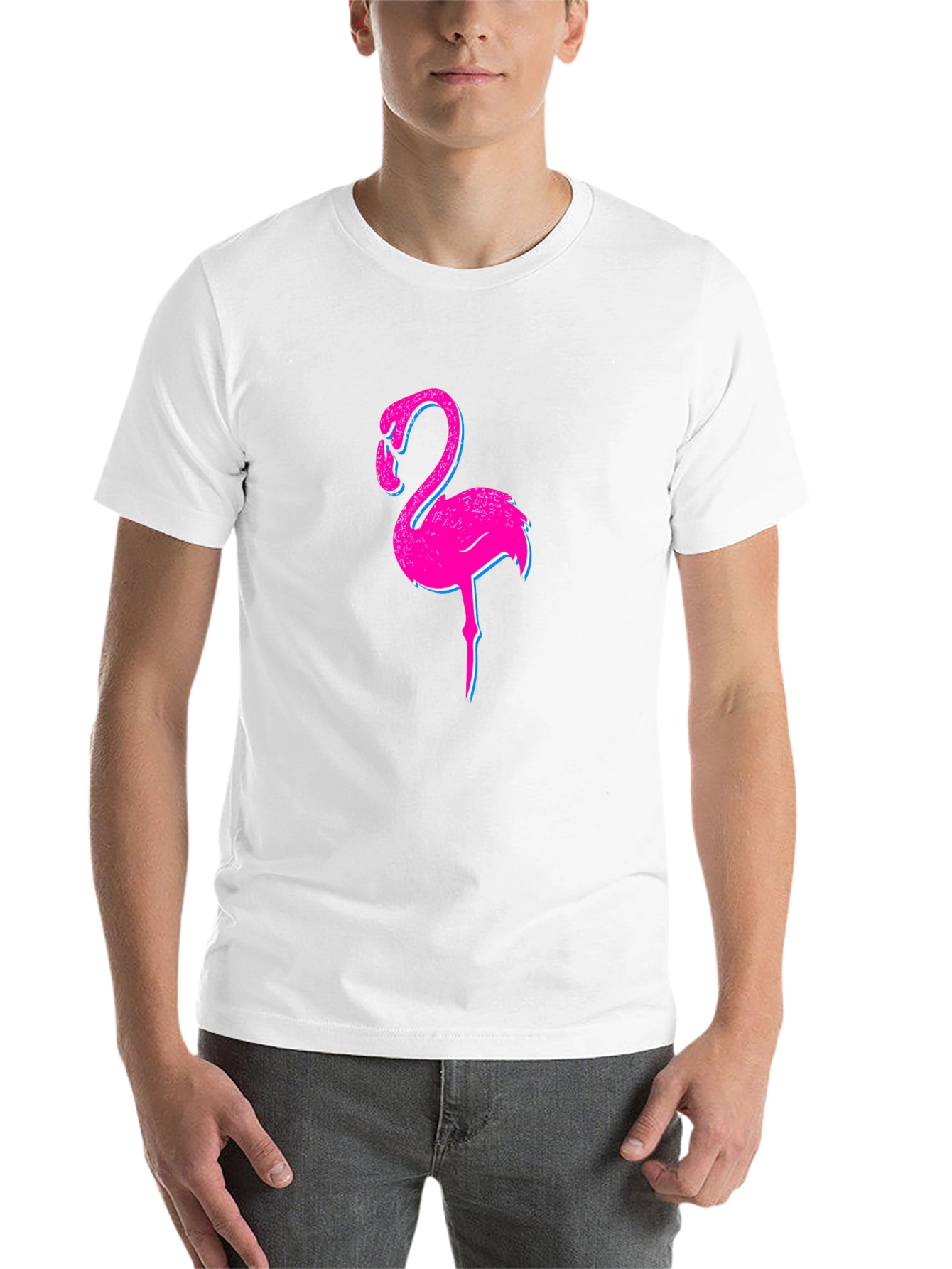Black Flamingo Graphic Print Black T-Shirt view 14