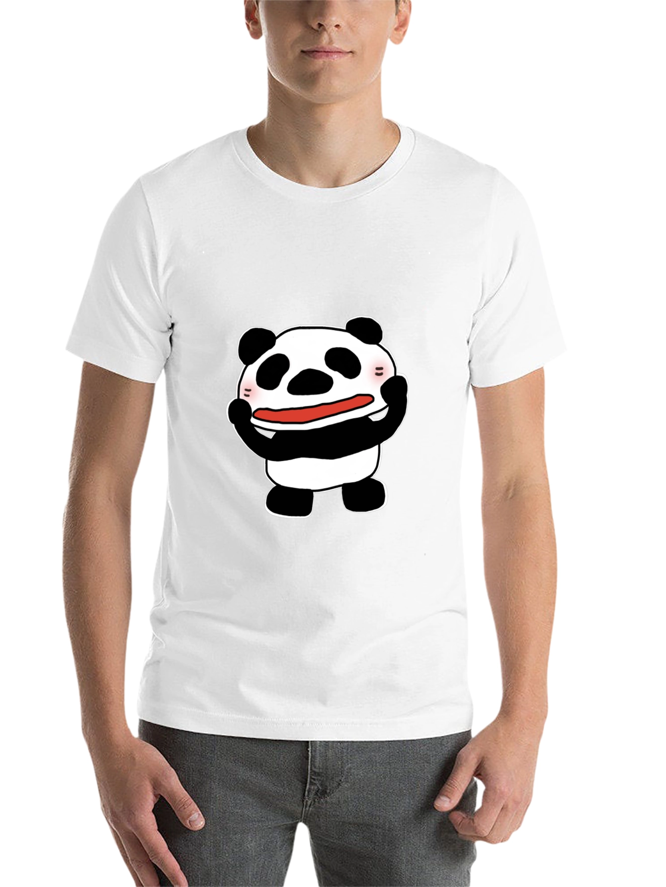 Black Funny Panda Graphic Tee - Black Cotton T-Shirt view 14