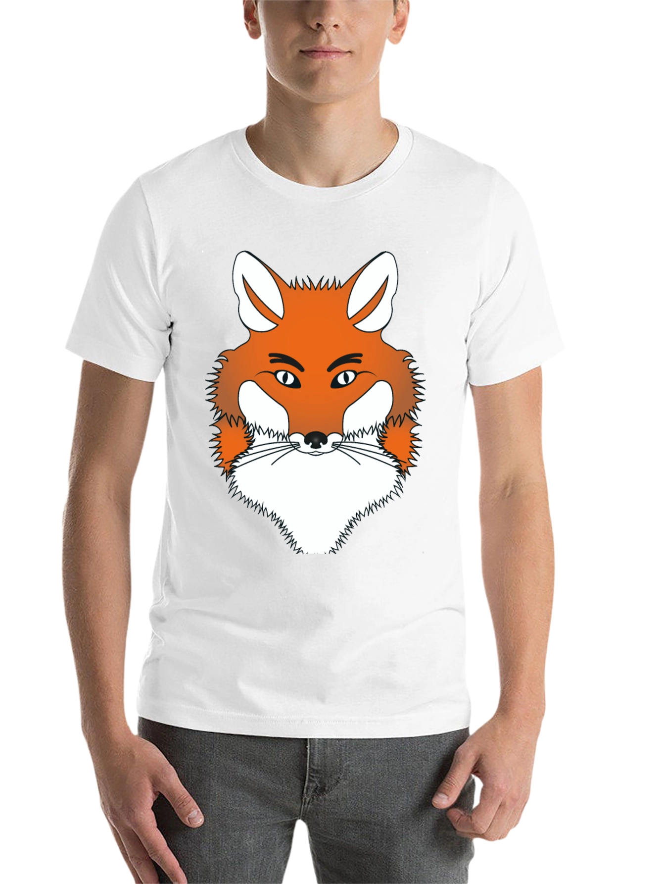 Fox Graphic Tee - Men's Black Crew Neck T-Shirt - 14