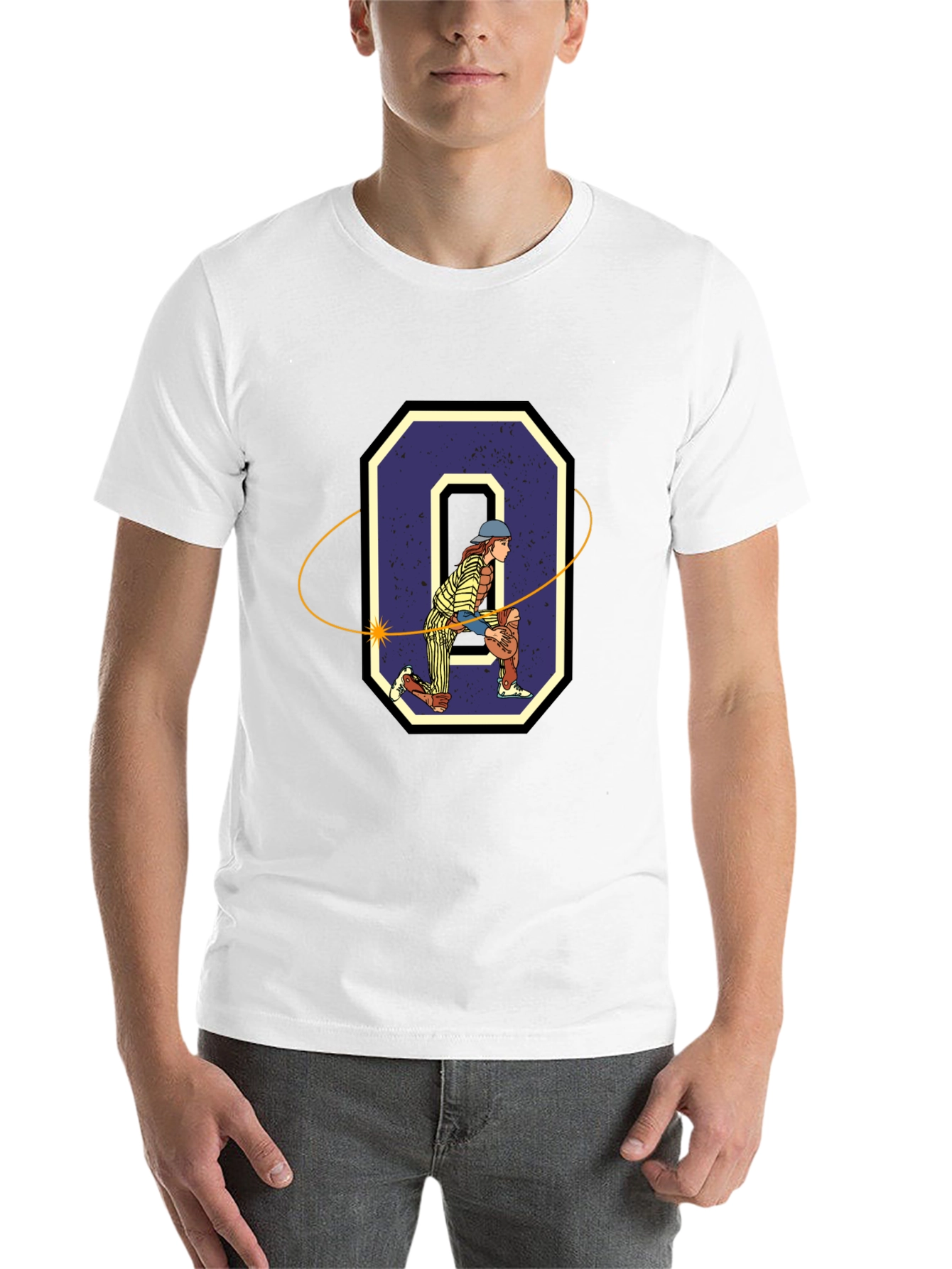 Baseball Catcher "O" Graphic T-Shirt - 14