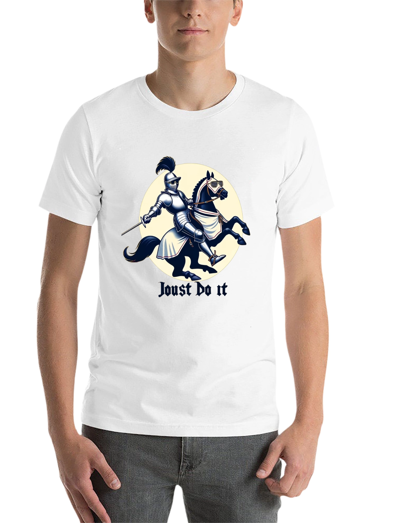 Black Joust Do It - Knight & Horse Graphic Tee view 14