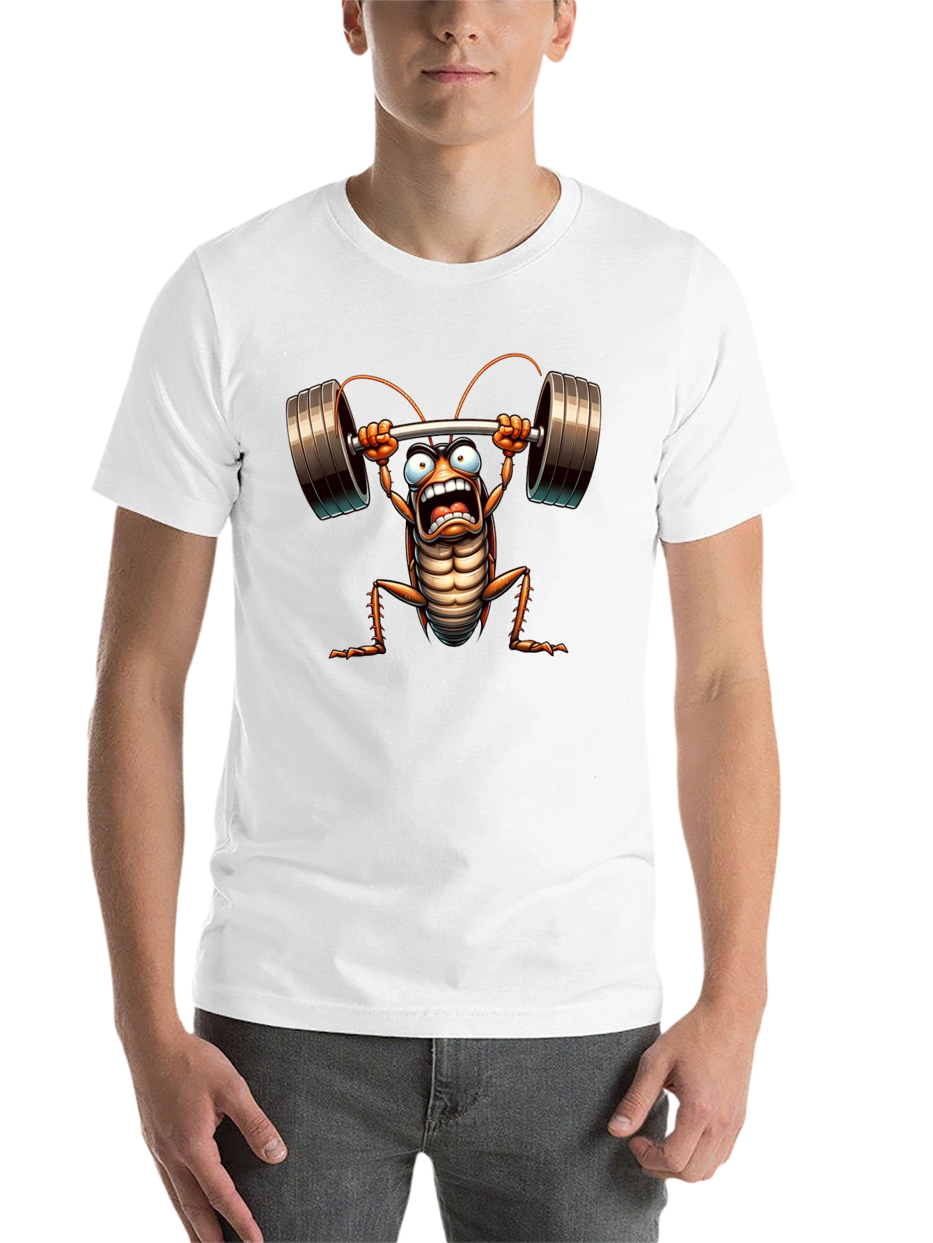 Black Gym Cockroach T-Shirt - Funny Workout Tee view 14