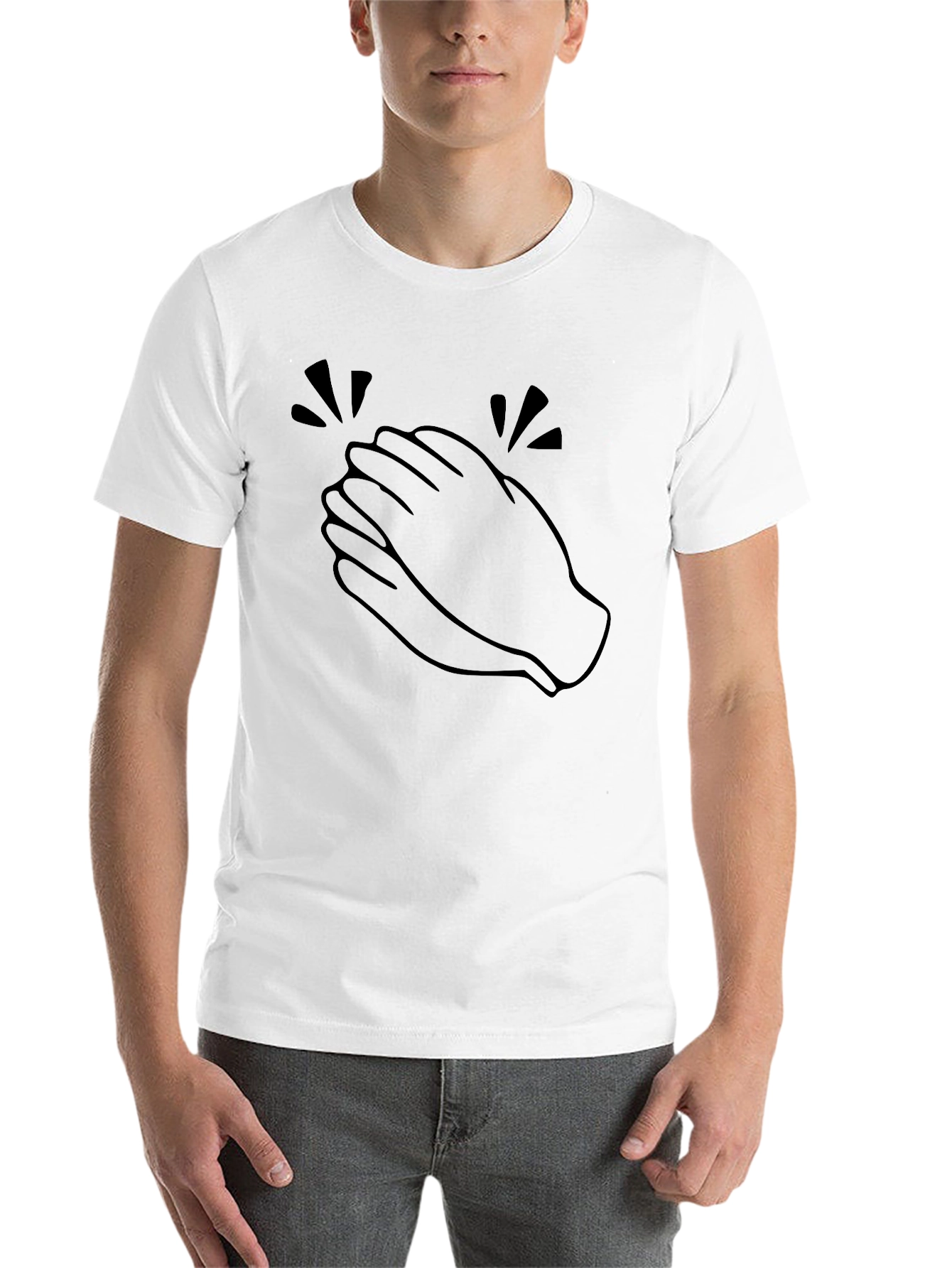 Black Clapping Hands Graphic T-Shirt - Black view 14