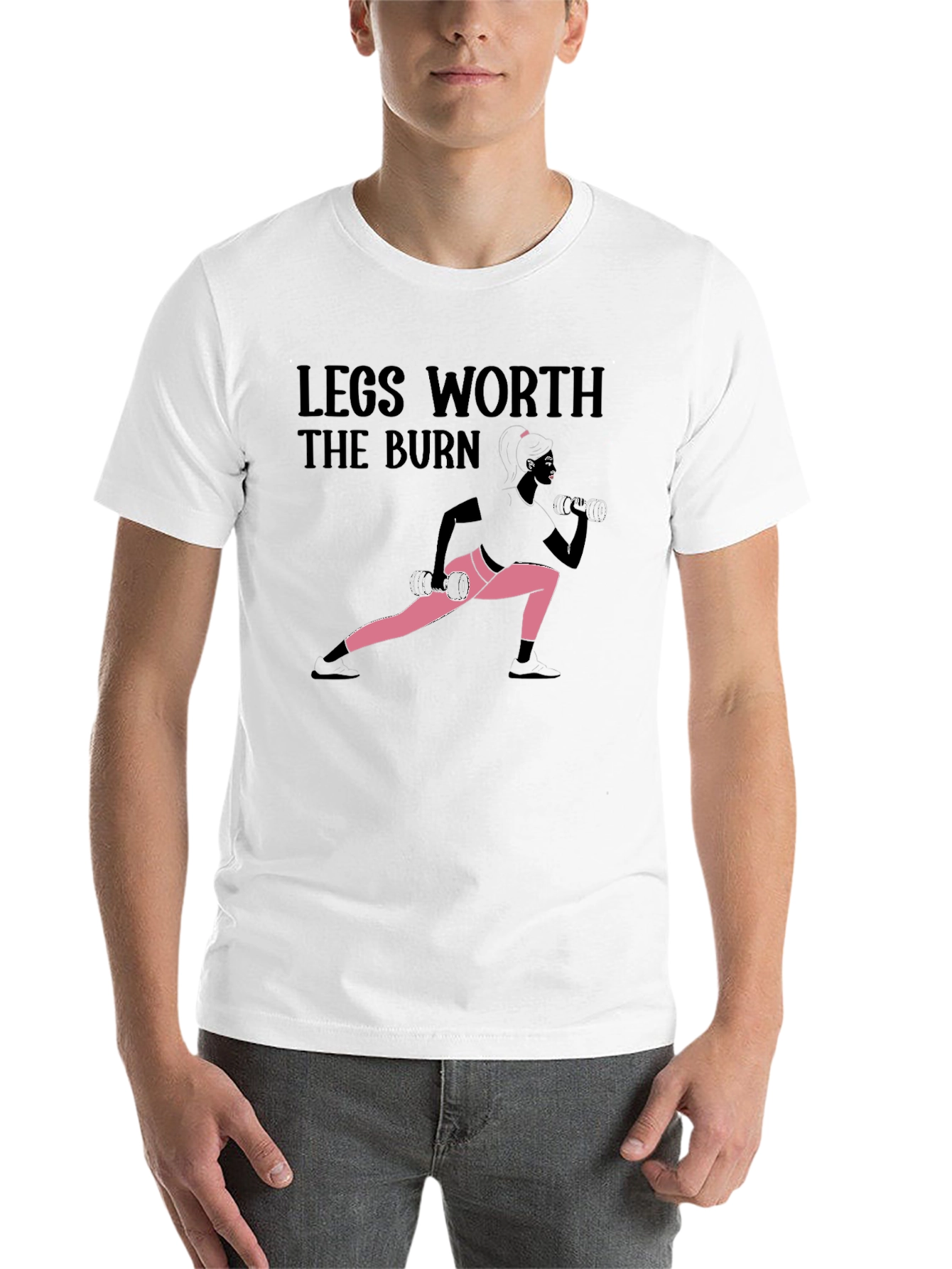 Black Legs Worth the Burn Workout T-Shirt view 14