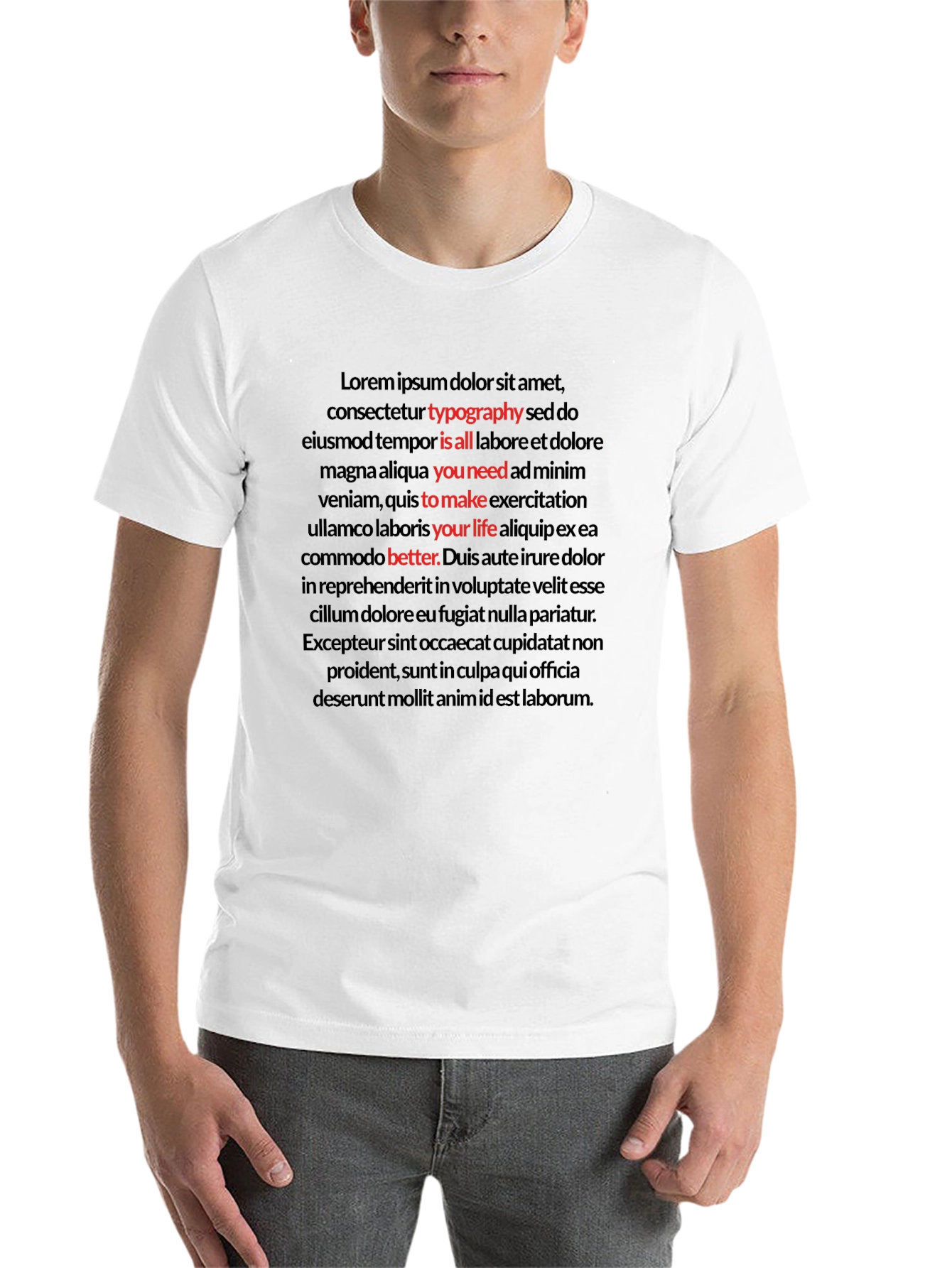 Black Typography Lorem Ipsum T-Shirt - Is All You Need view 14