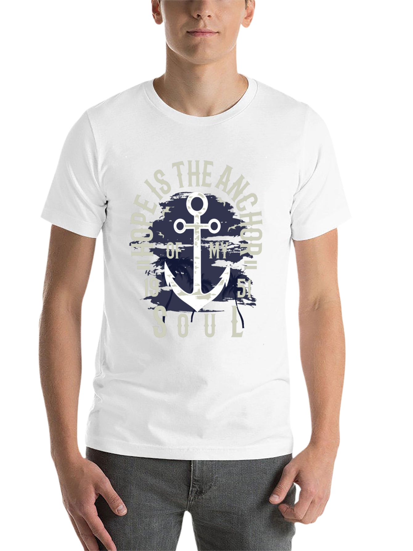 Black Nautical Hope Anchor Soul Graphic Tee view 14