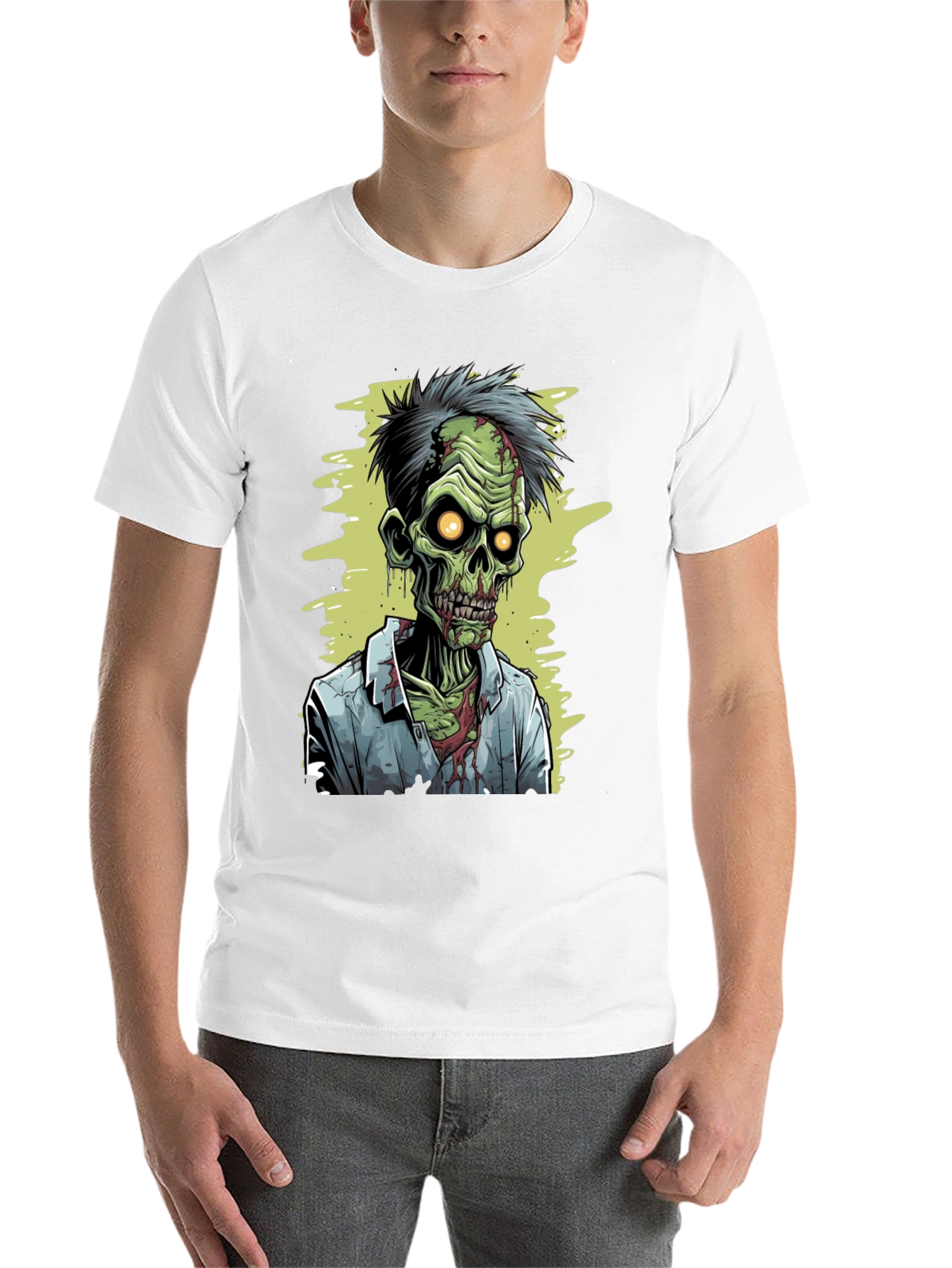 Black Zombie Cartoon Graphic Tee view 14