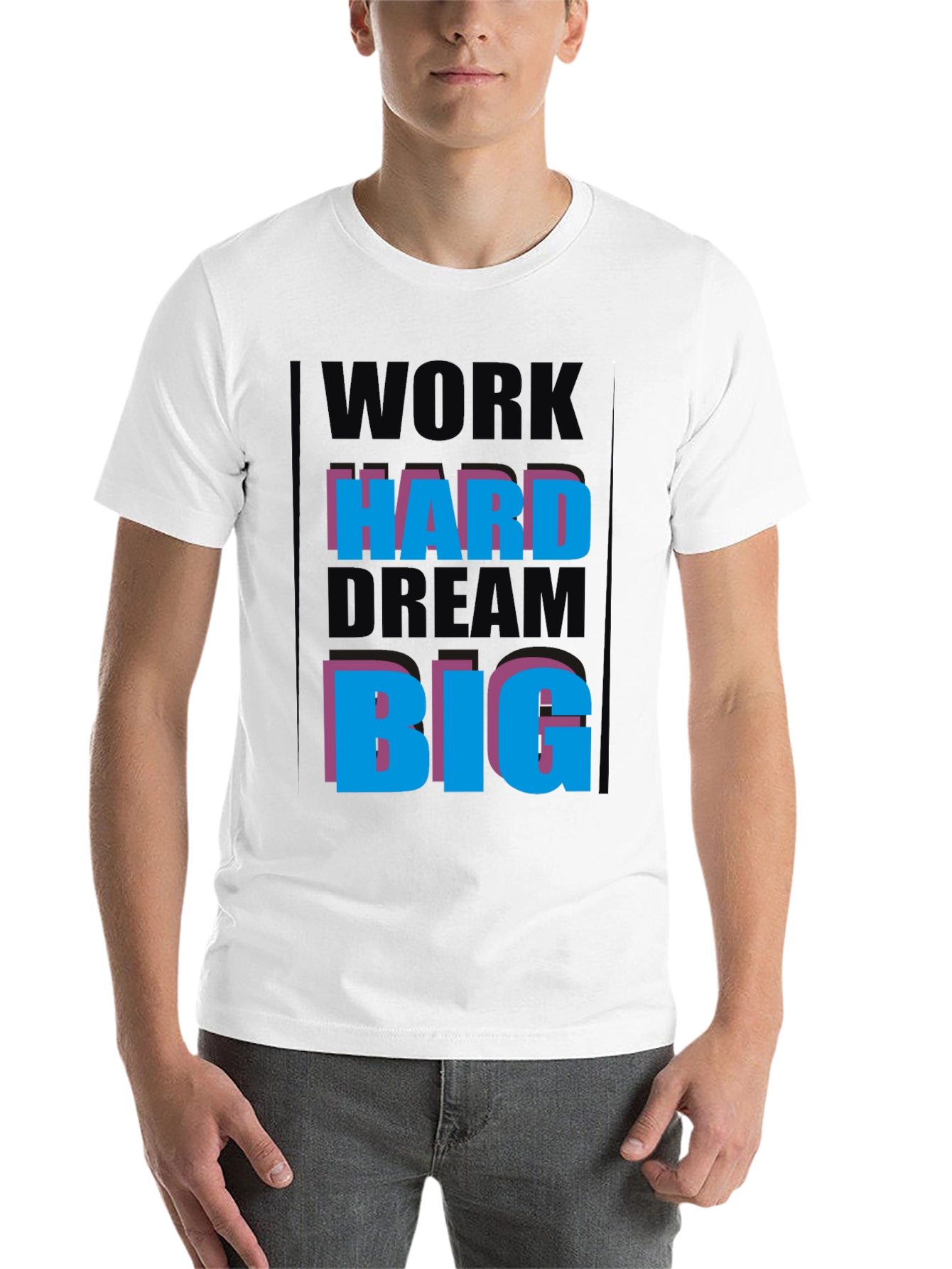 Black Work Hard Dream Big Graphic Tee view 14