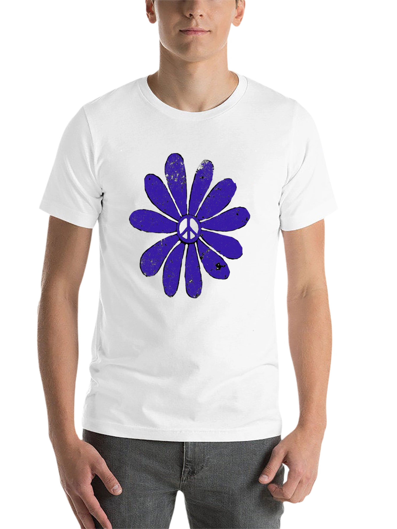 Black Peace Flower Graphic T-Shirt view 14