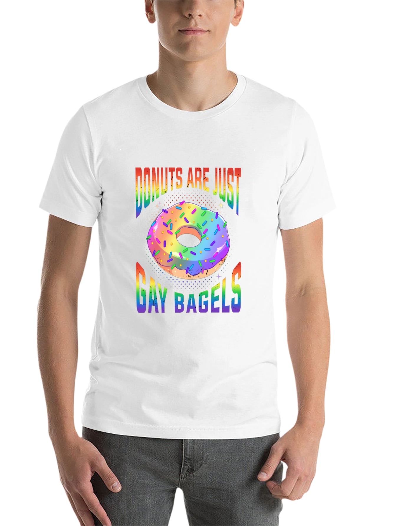 Black Donuts Are Just Gay Bagels Graphic Tee view 14
