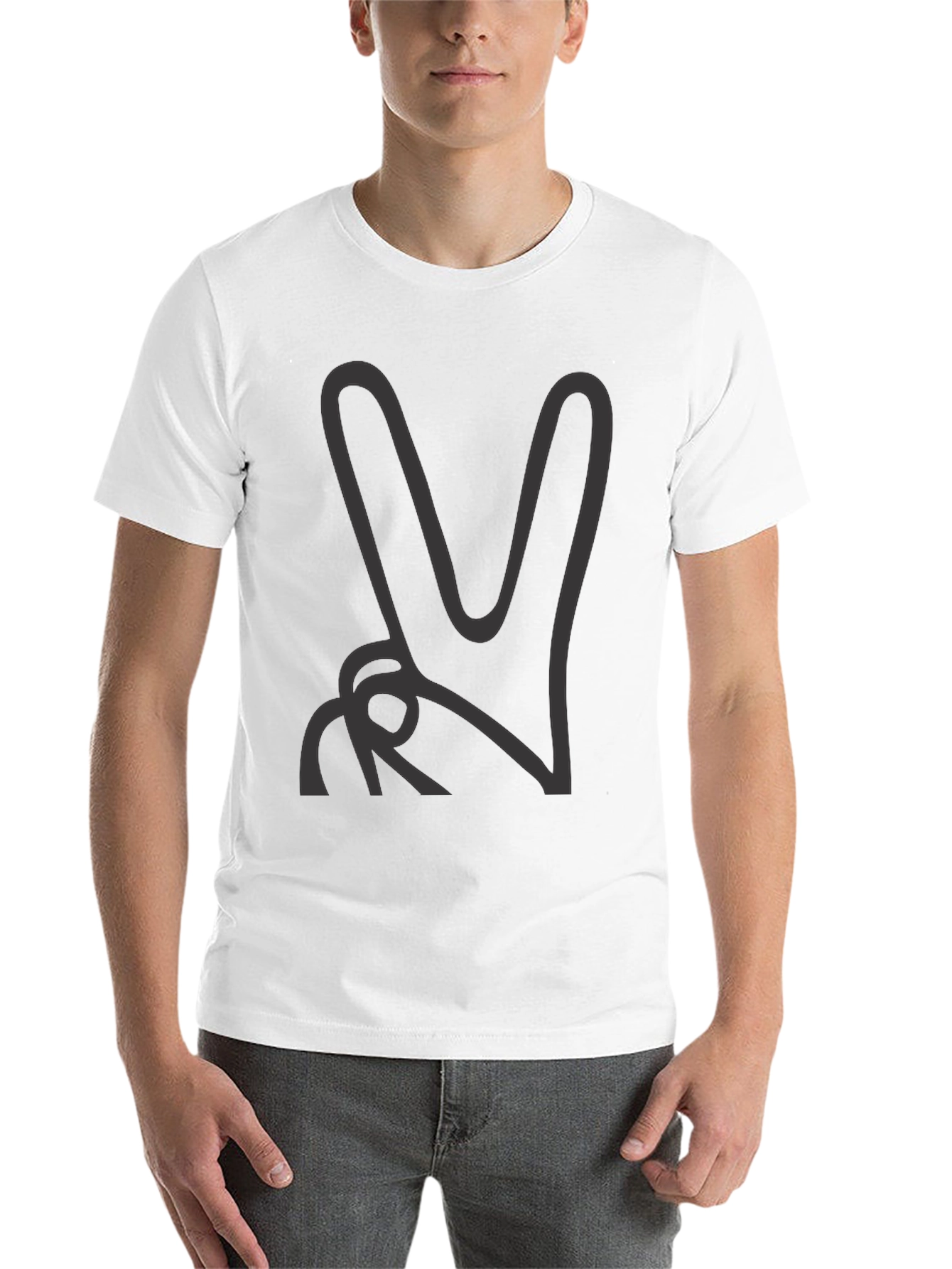 Black Peace Sign Graphic Tee - Classic Black Comfort view 14