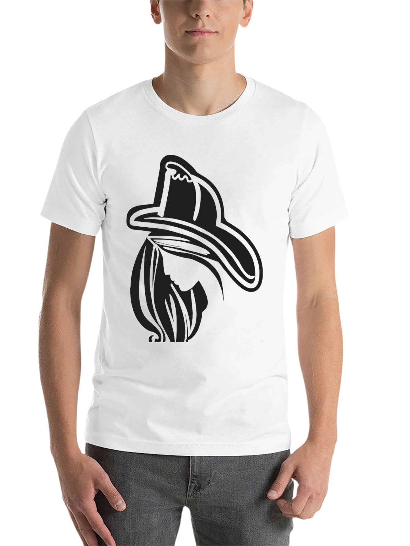 Black Cowgirl Silhouette Graphic Tee - Stylish Black T-Shirt view 14