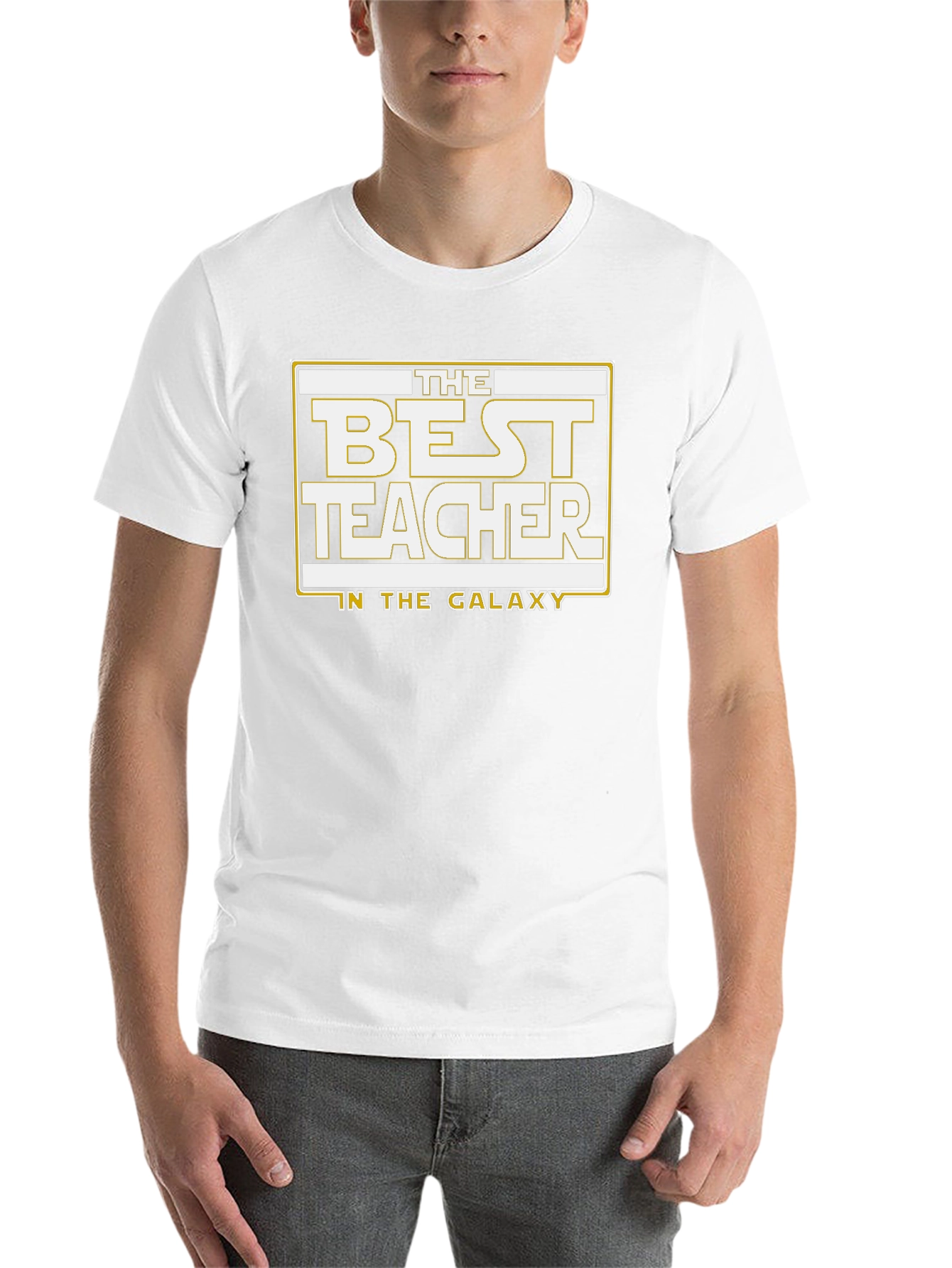 Black Best Teacher in the Galaxy T-Shirt - Black view 14