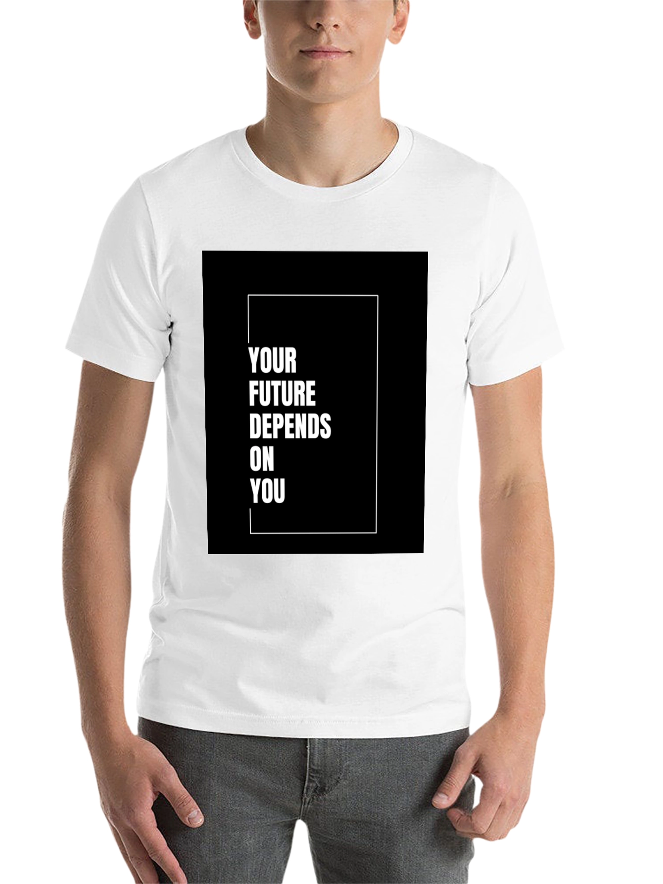 Black Motivational T-Shirt - Your Future Depends On You view 14