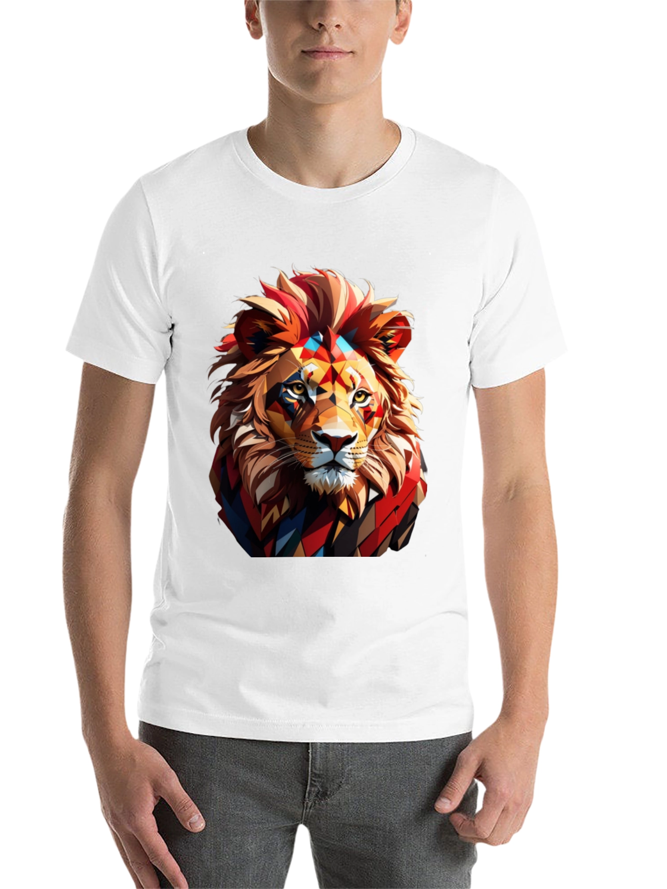 Black Lion Graphic Print Black T-Shirt view 14
