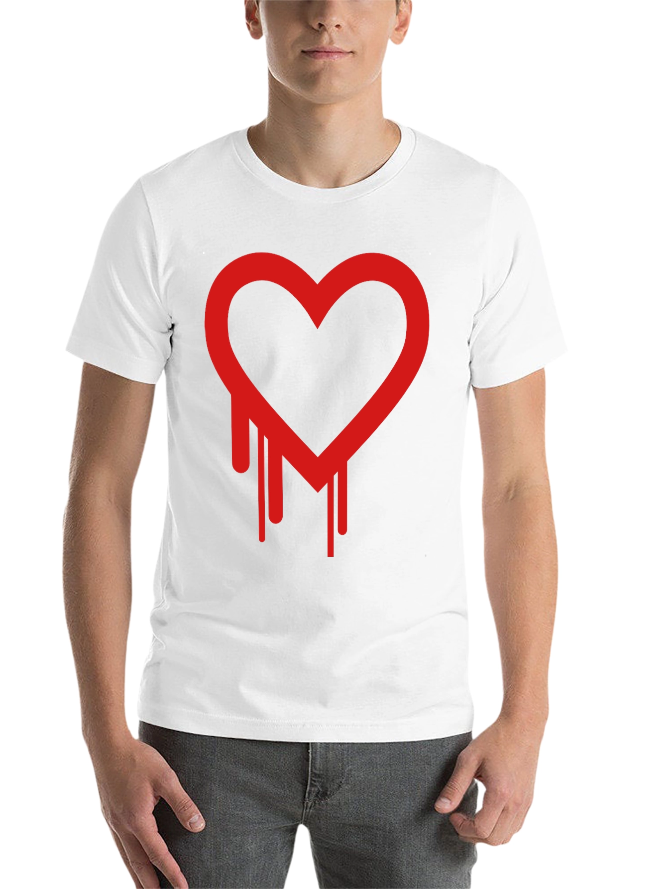 Black Dripping Heart Graphic Black T-Shirt view 14