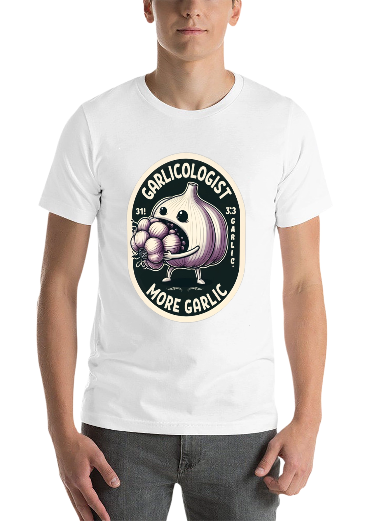 Black Garlicologist Graphic T-Shirt - More Garlic! view 14