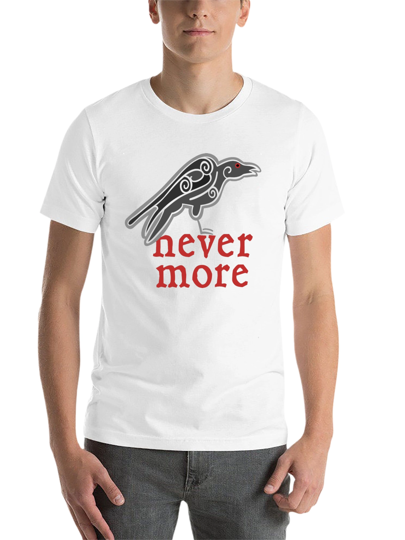 Black Raven Nevermore T-Shirt - Classic Gothic Design view 14