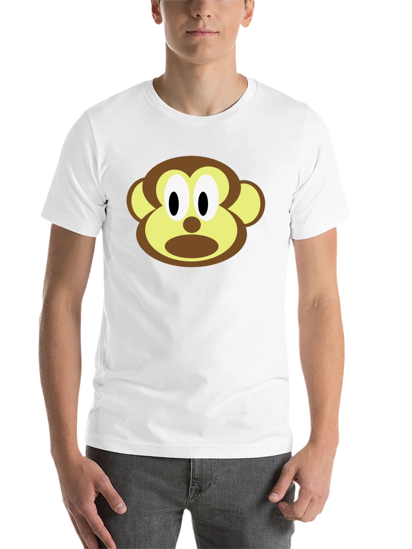 Black Monkey Face Graphic Tee - Unisex Black T-Shirt view 14